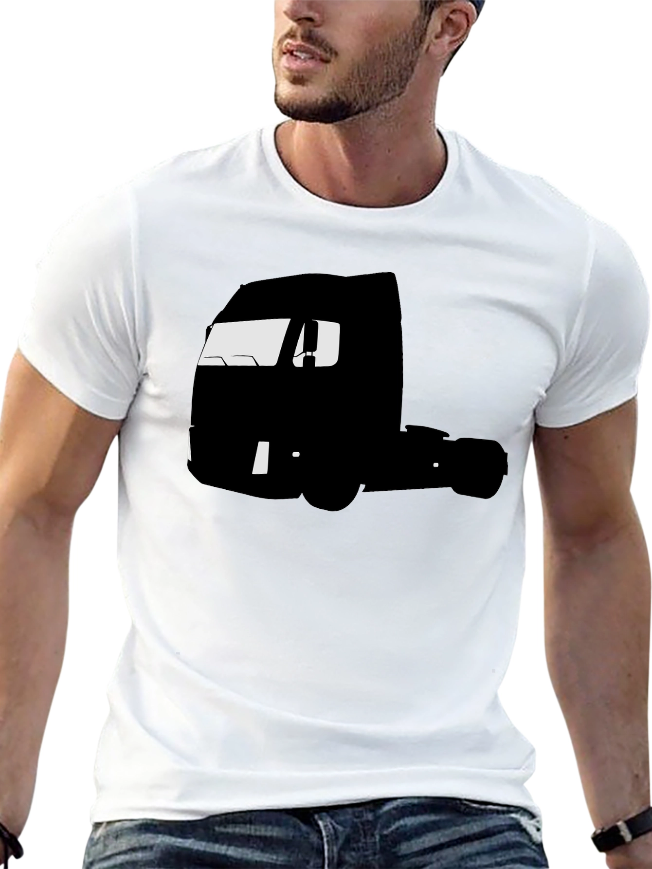 Truck Silhouette Graphic Tee - Black