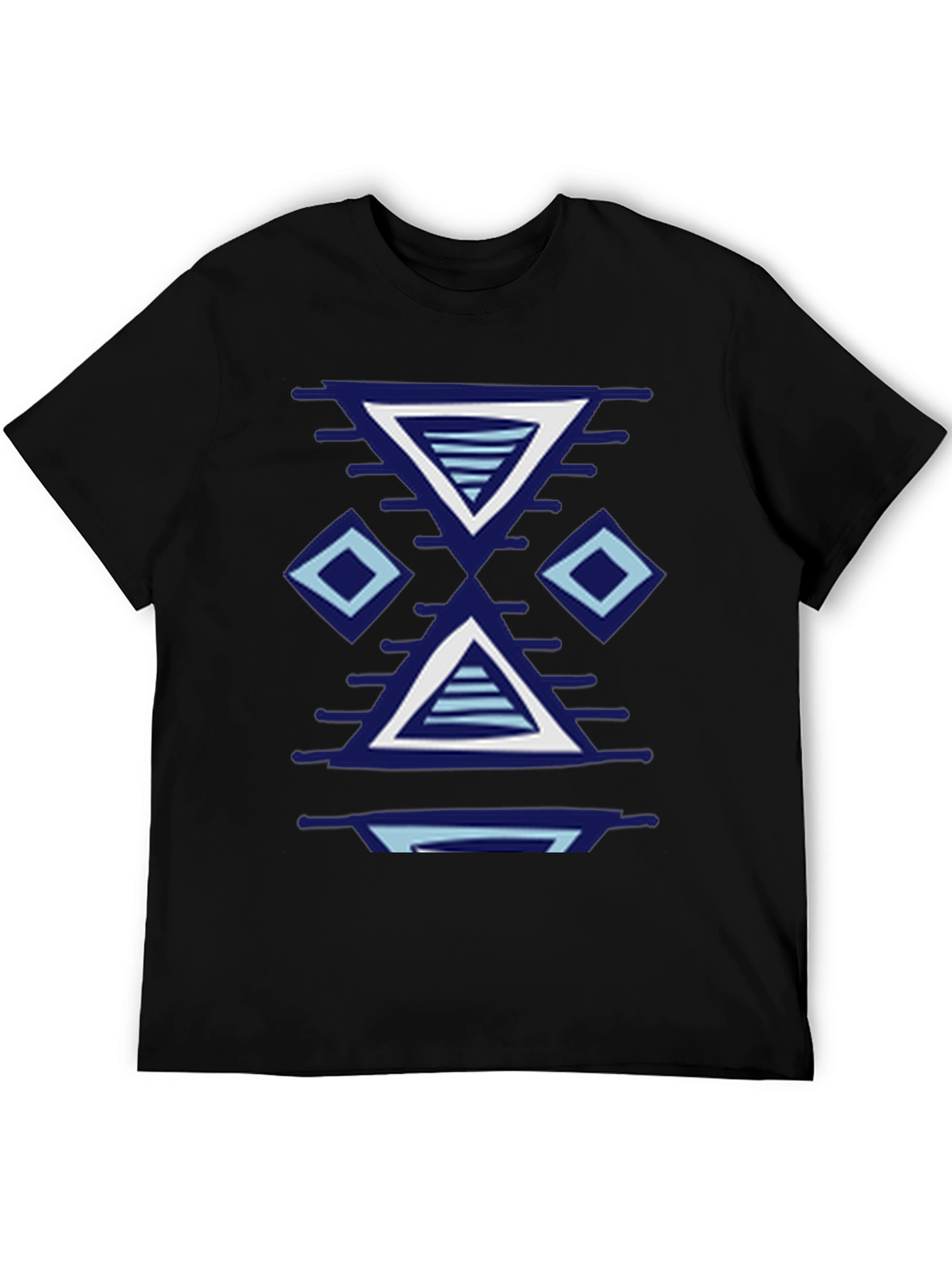 Geometric Patterned Black T-Shirt