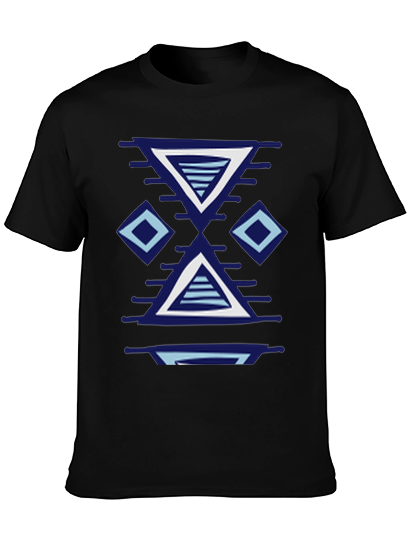 Geometric Patterned Black T-Shirt