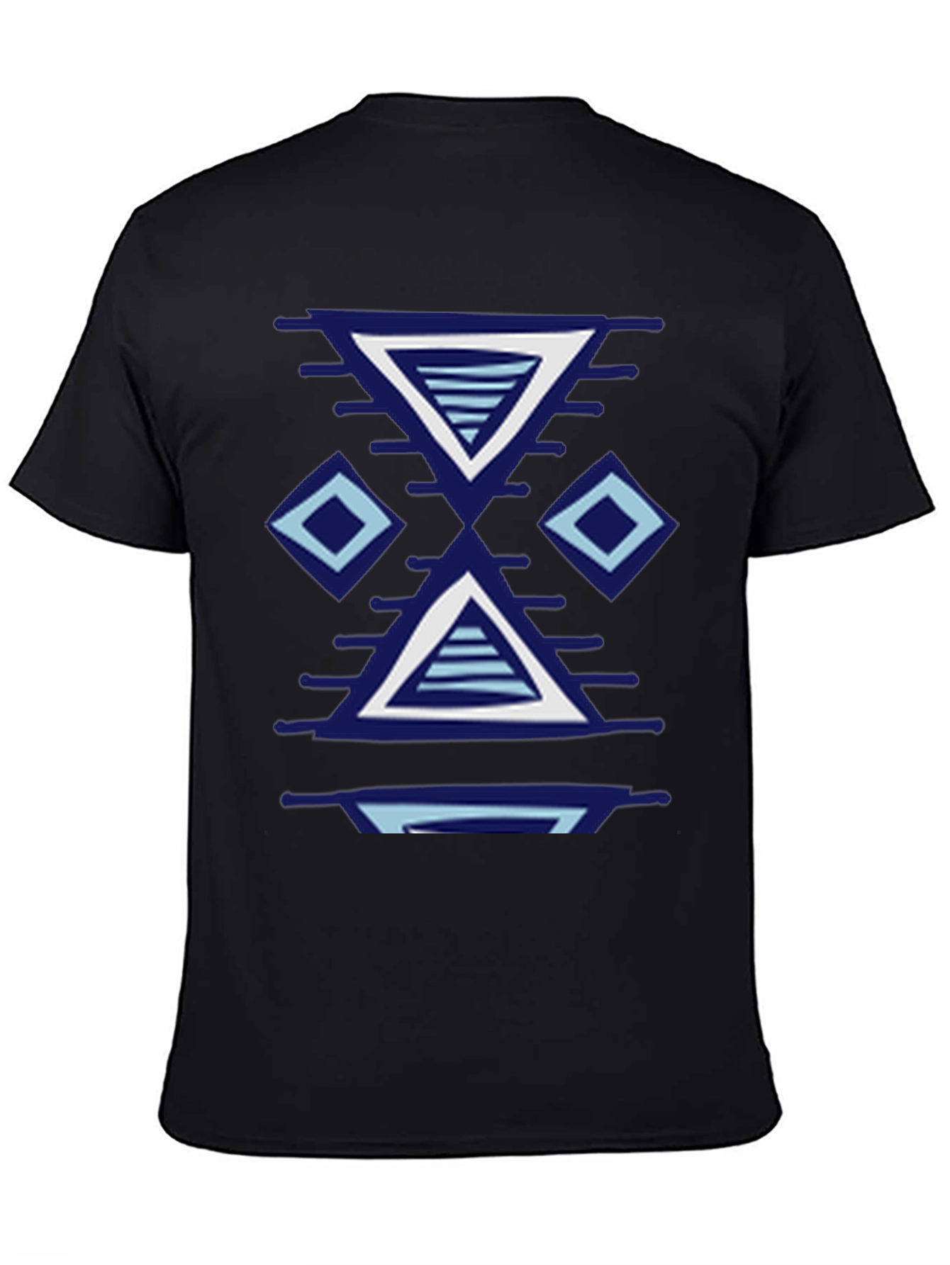 Geometric Patterned Black T-Shirt