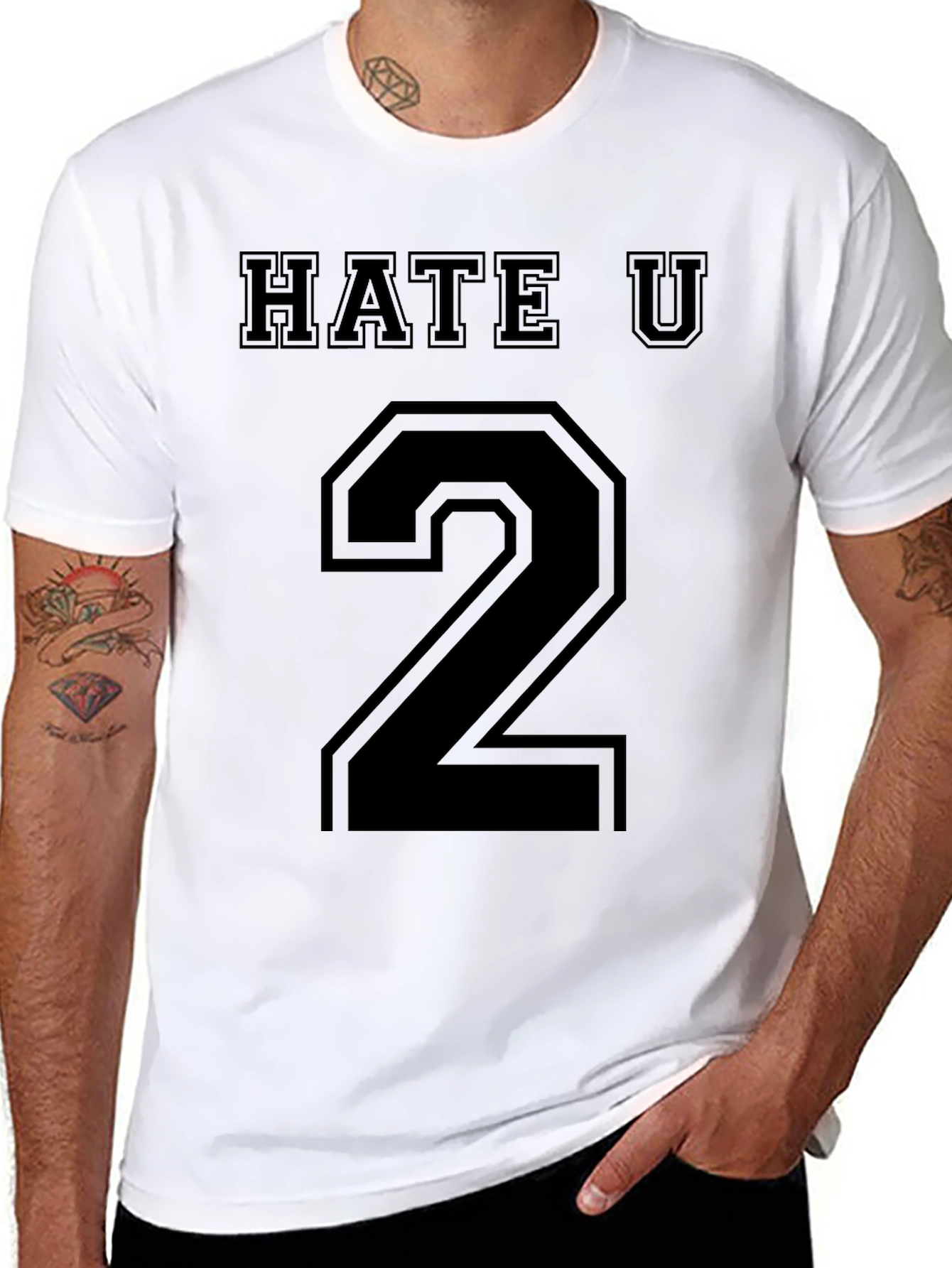 Hate U 2 Black Graphic Tee