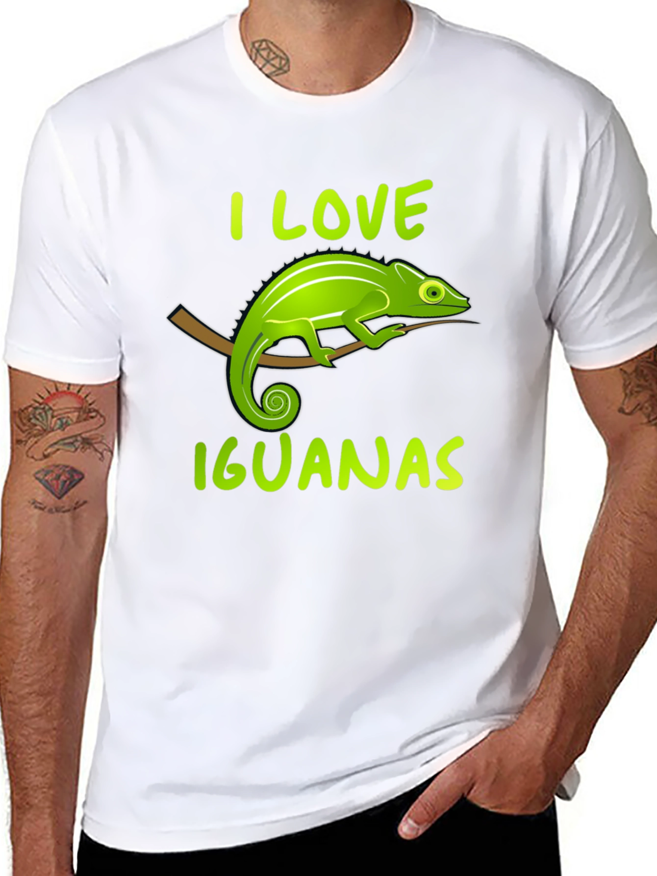 I Love Iguanas Black T-Shirt