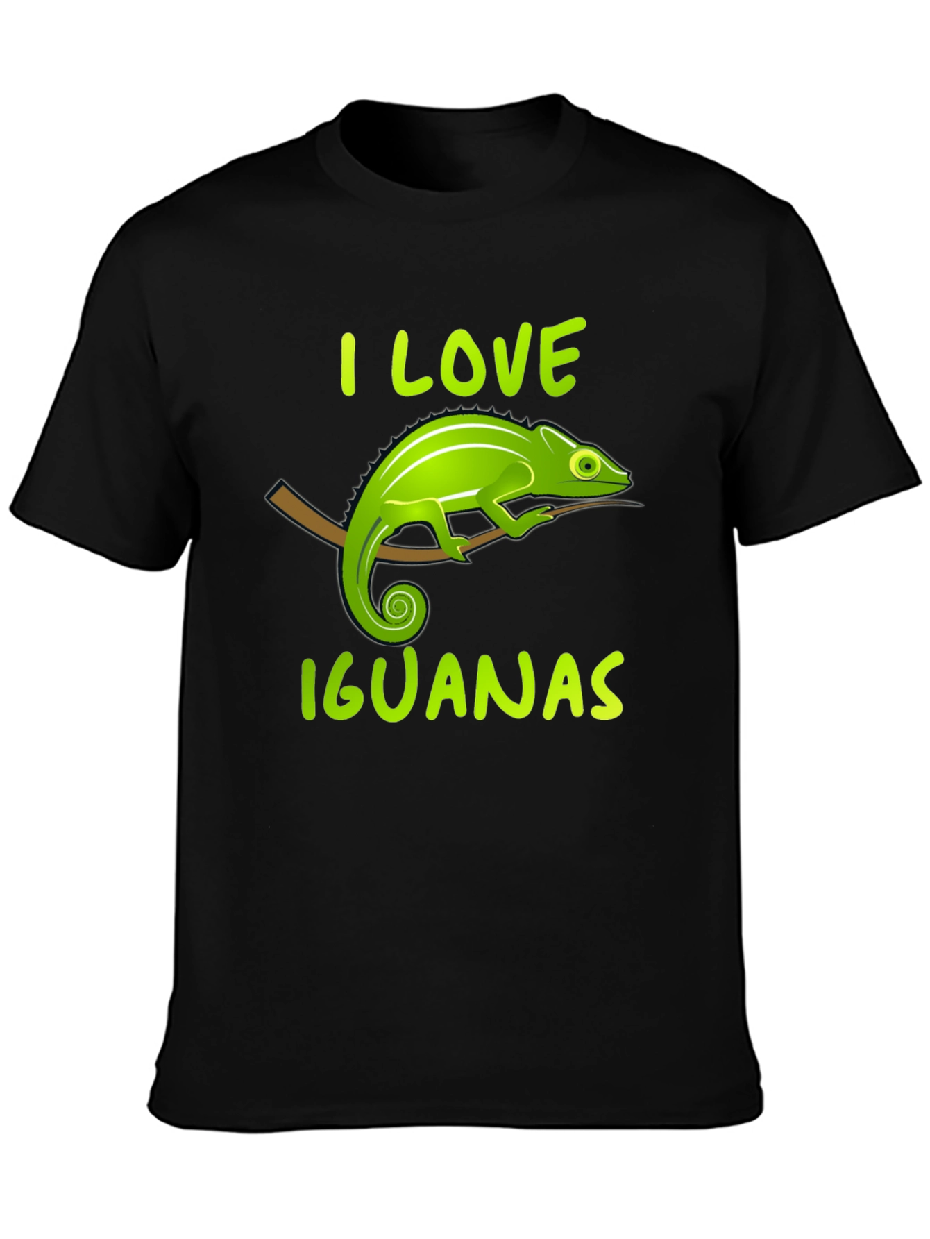 I Love Iguanas Black T-Shirt