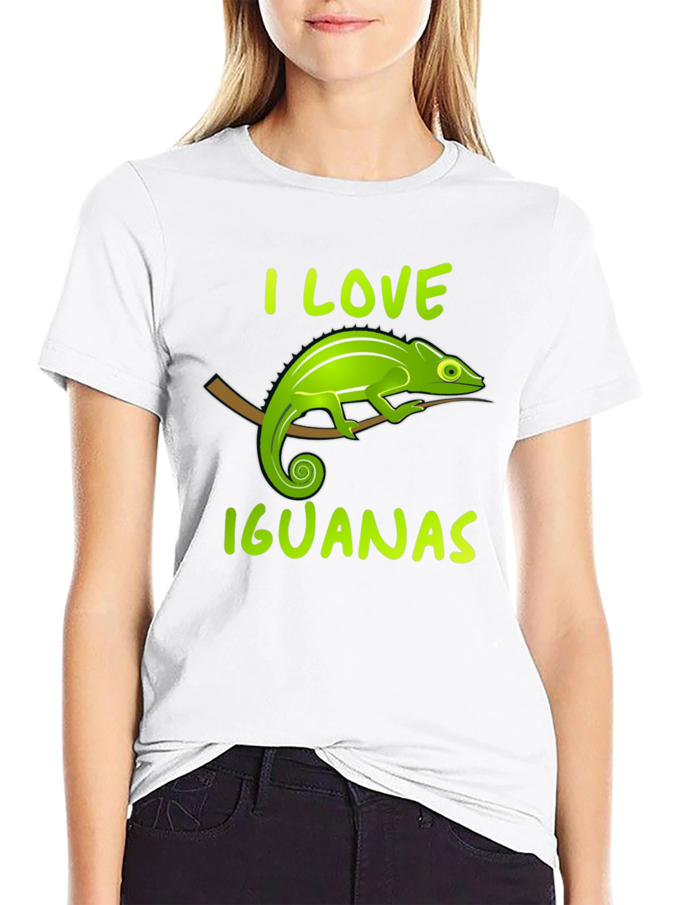 I Love Iguanas Black T-Shirt