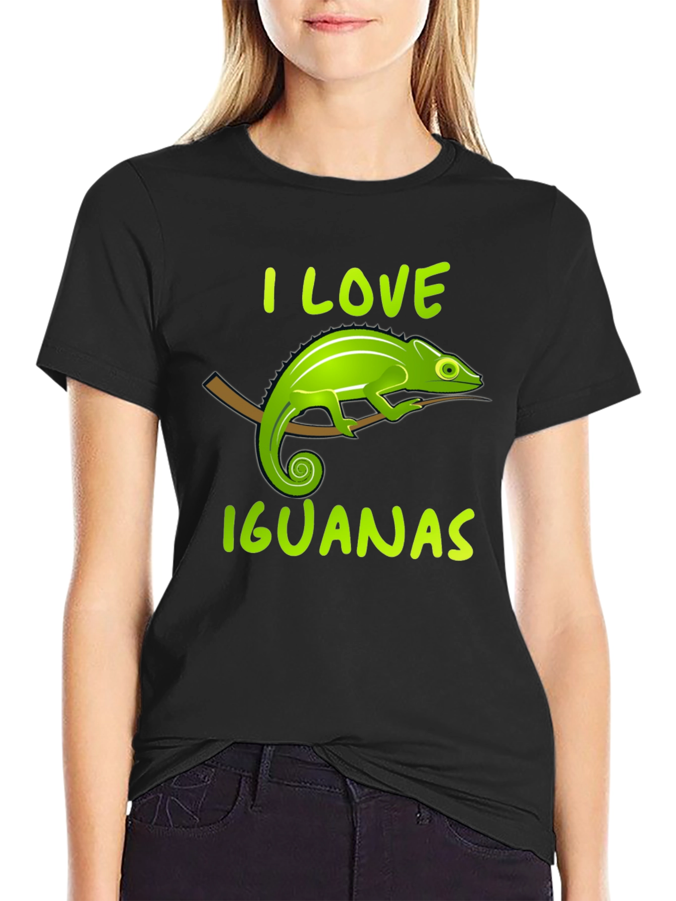 I Love Iguanas Black T-Shirt