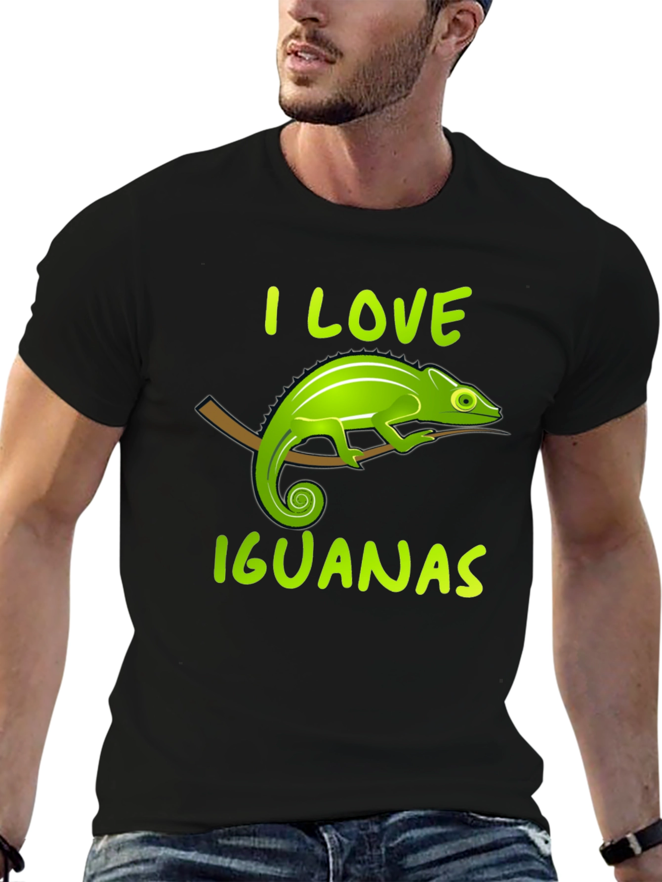 I Love Iguanas Black T-Shirt