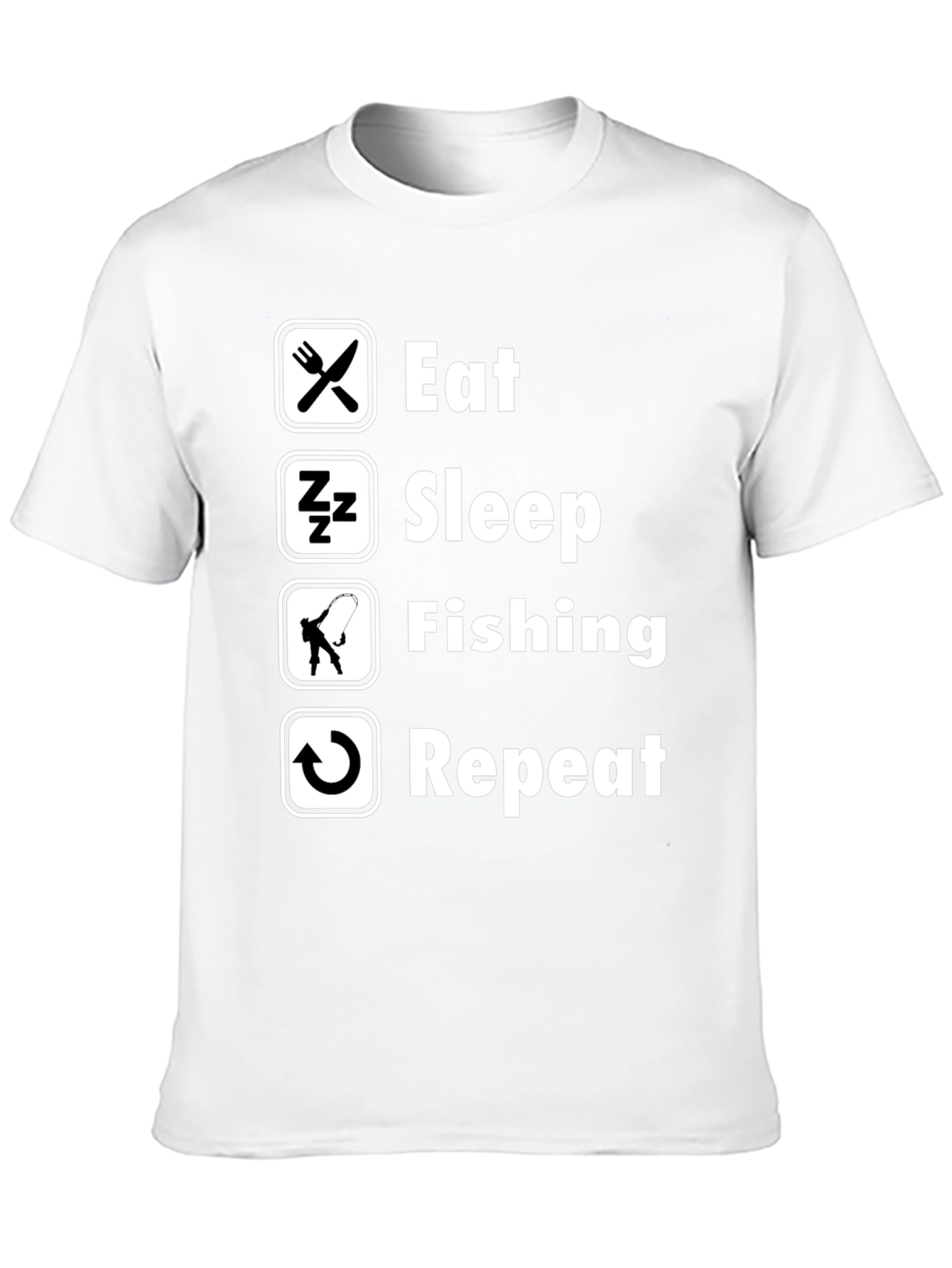 Eat Sleep Fishing Repeat Mens Black T-Shirt