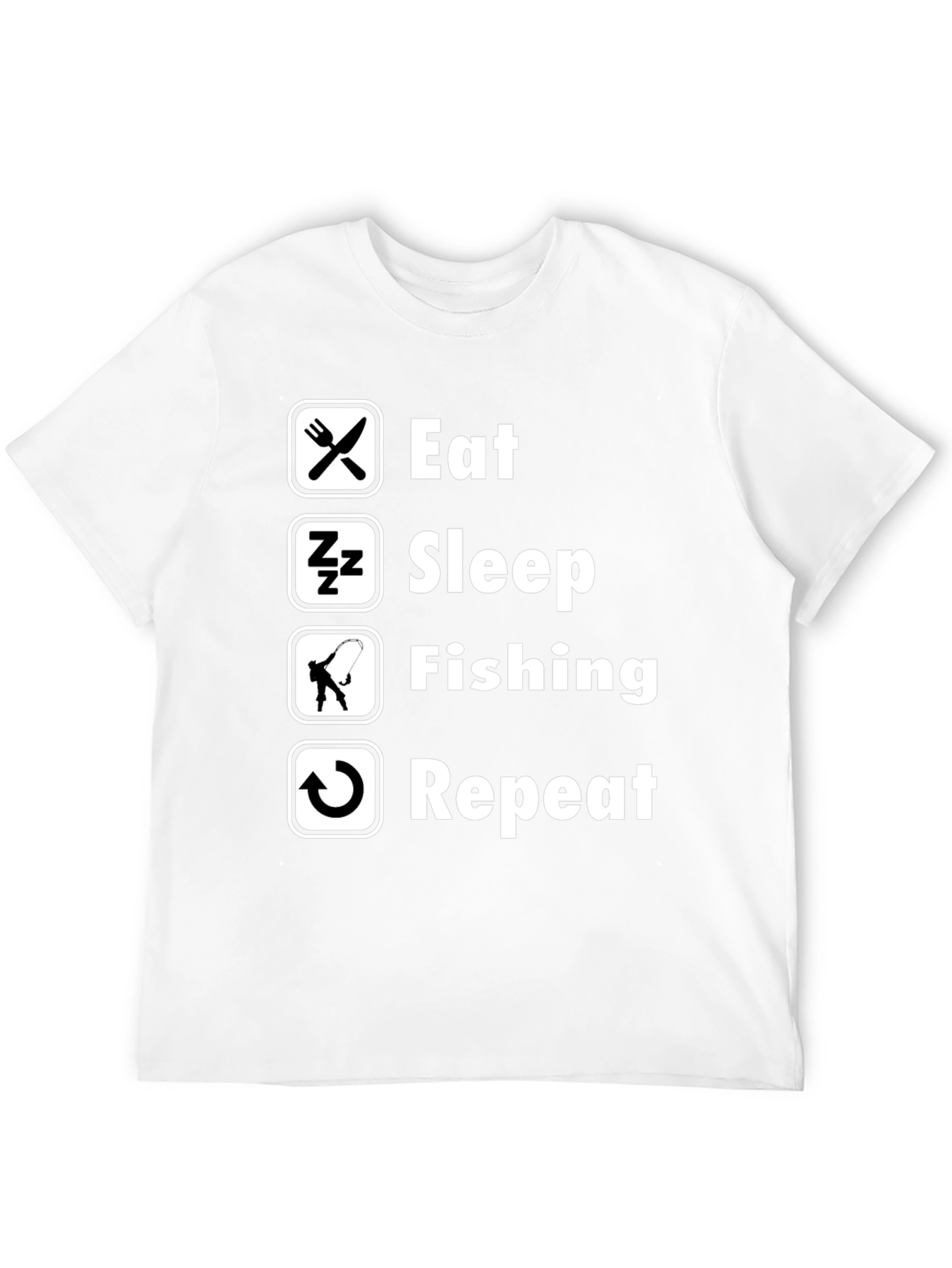 Eat Sleep Fishing Repeat Mens Black T-Shirt