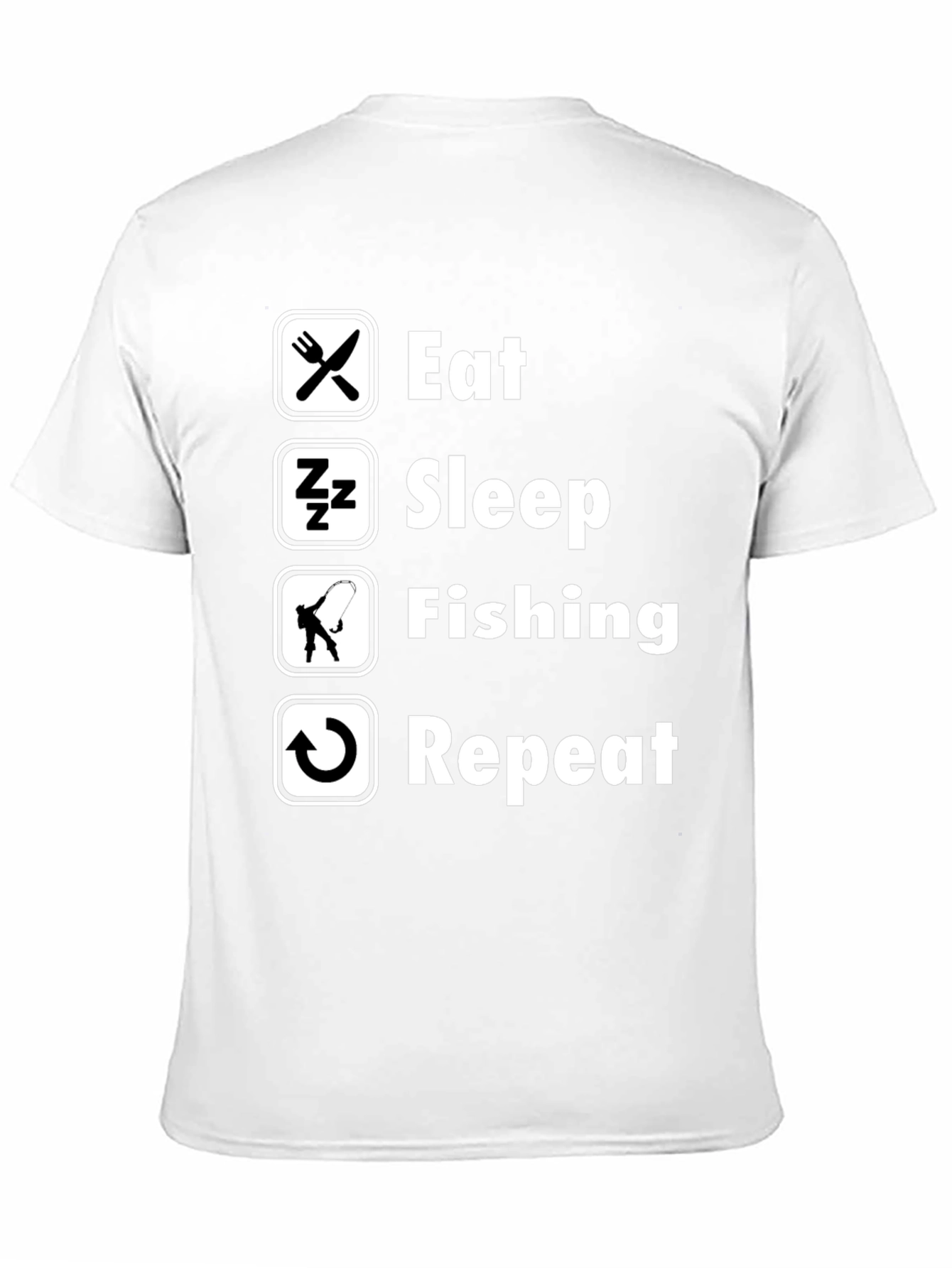 Eat Sleep Fishing Repeat Mens Black T-Shirt