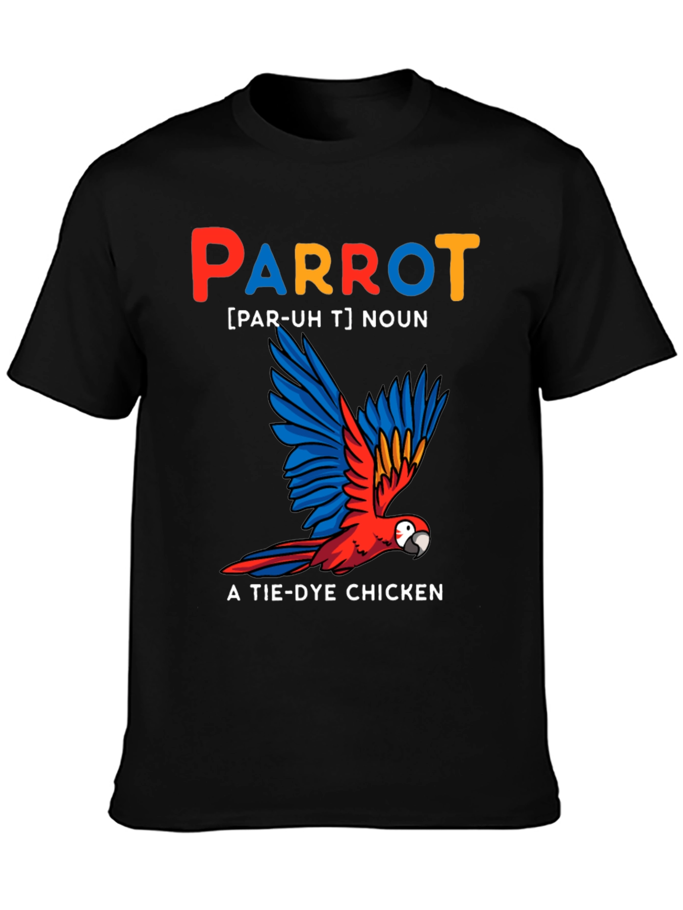 Parrot Tie-Dye Chicken Graphic Tee