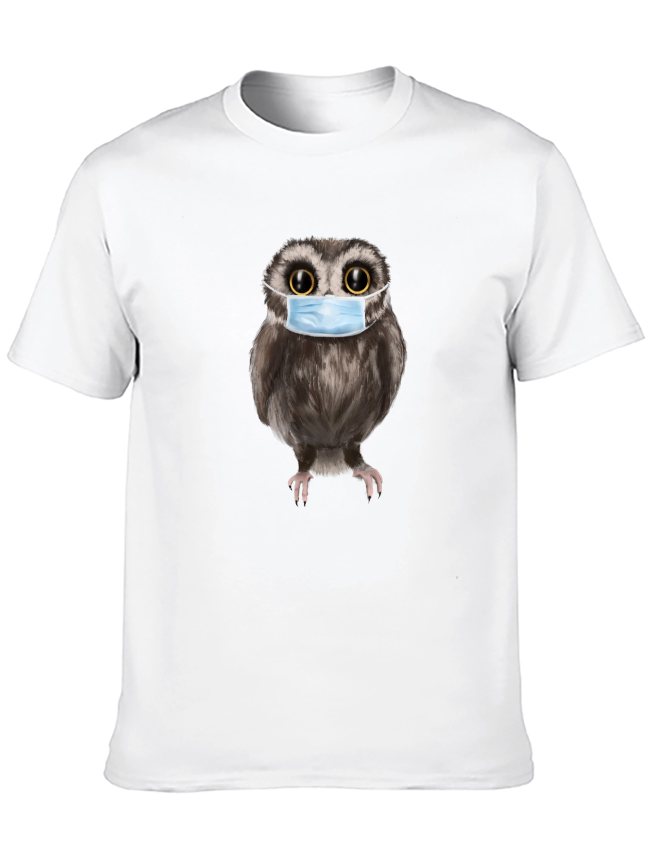Owl With Mask Black T-Shirt