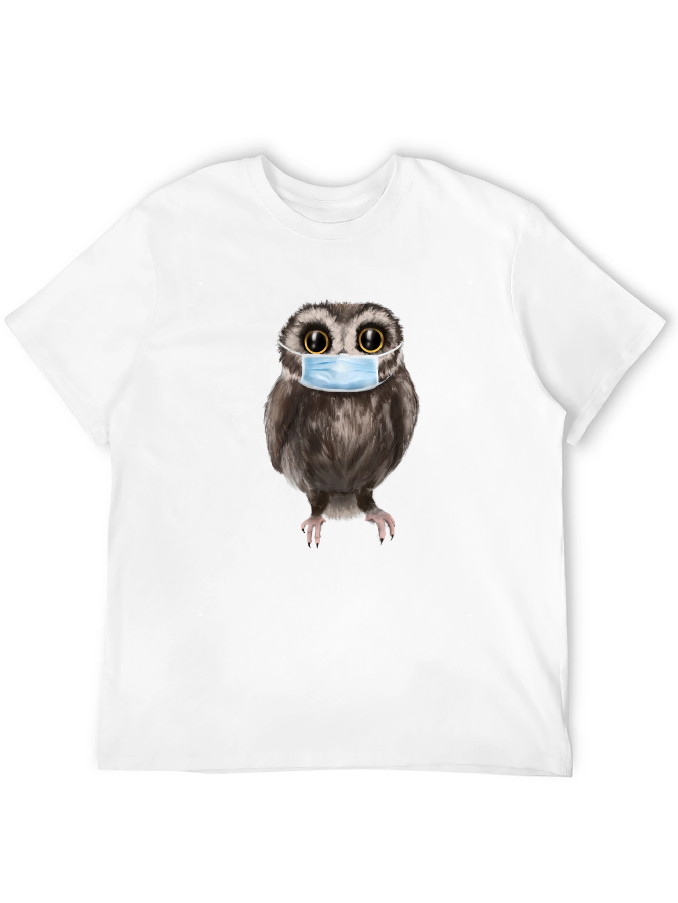 Owl With Mask Black T-Shirt