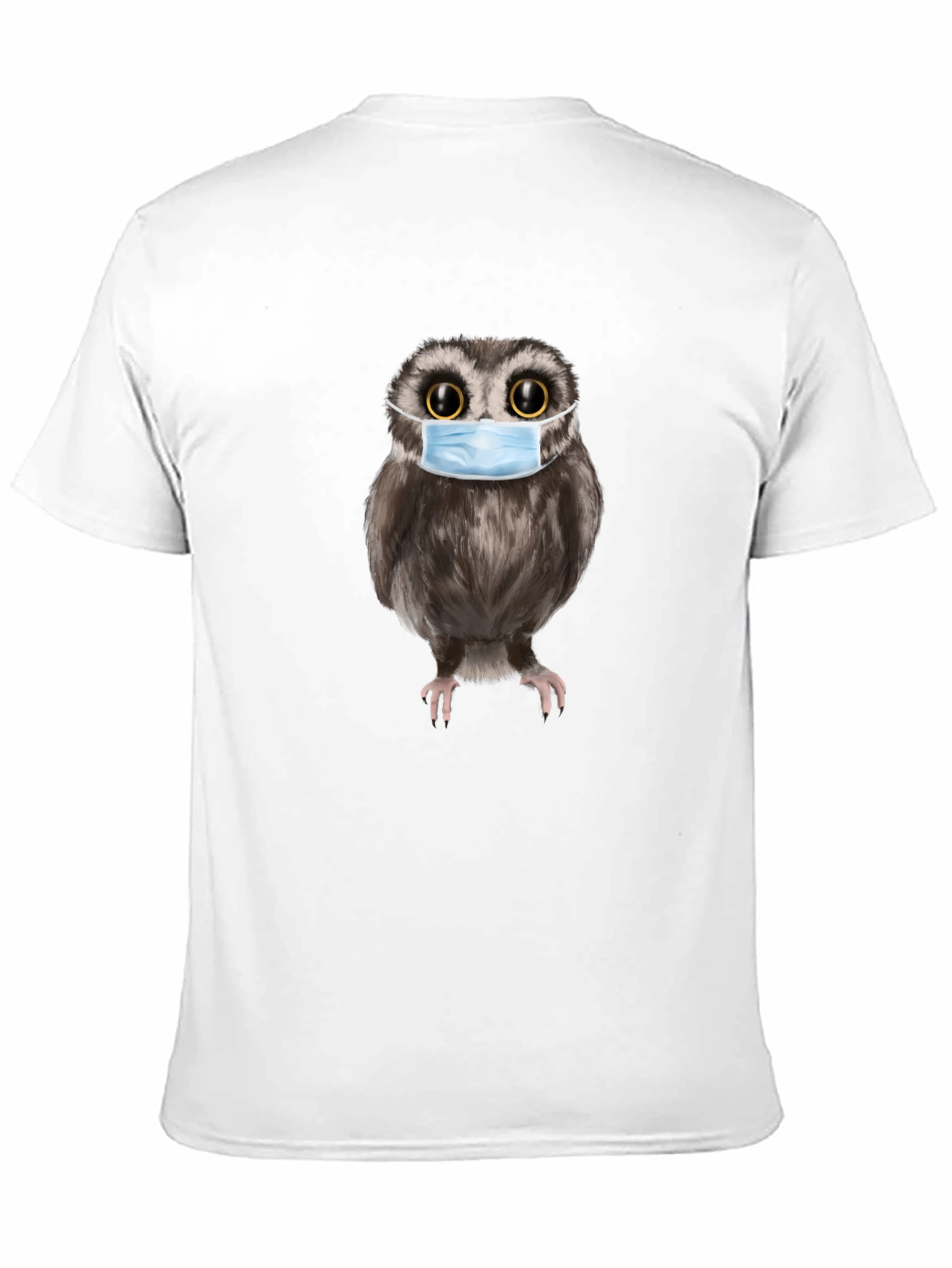 Owl With Mask Black T-Shirt