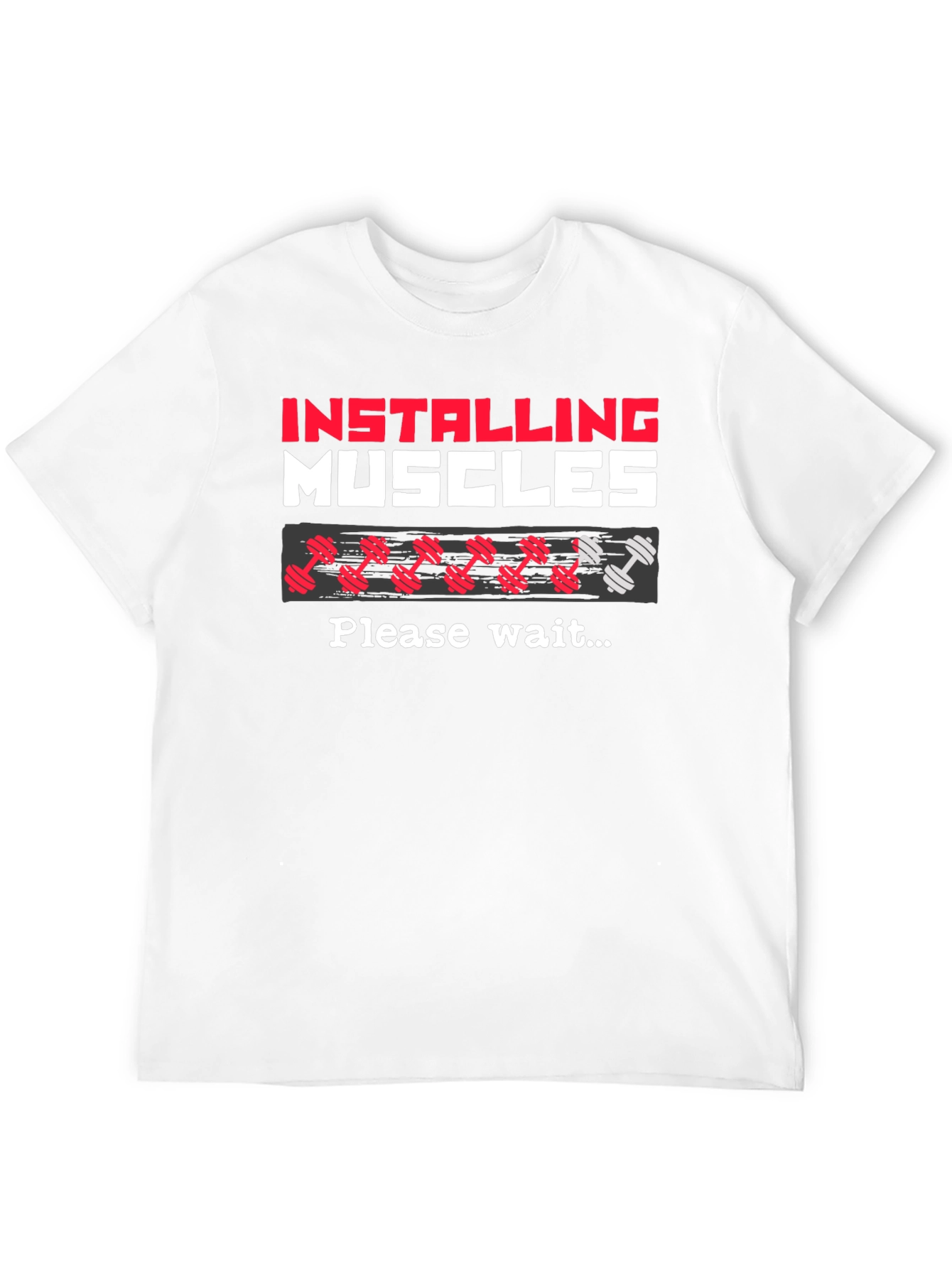 Installing Muscles T-Shirt Gym Workout Tee