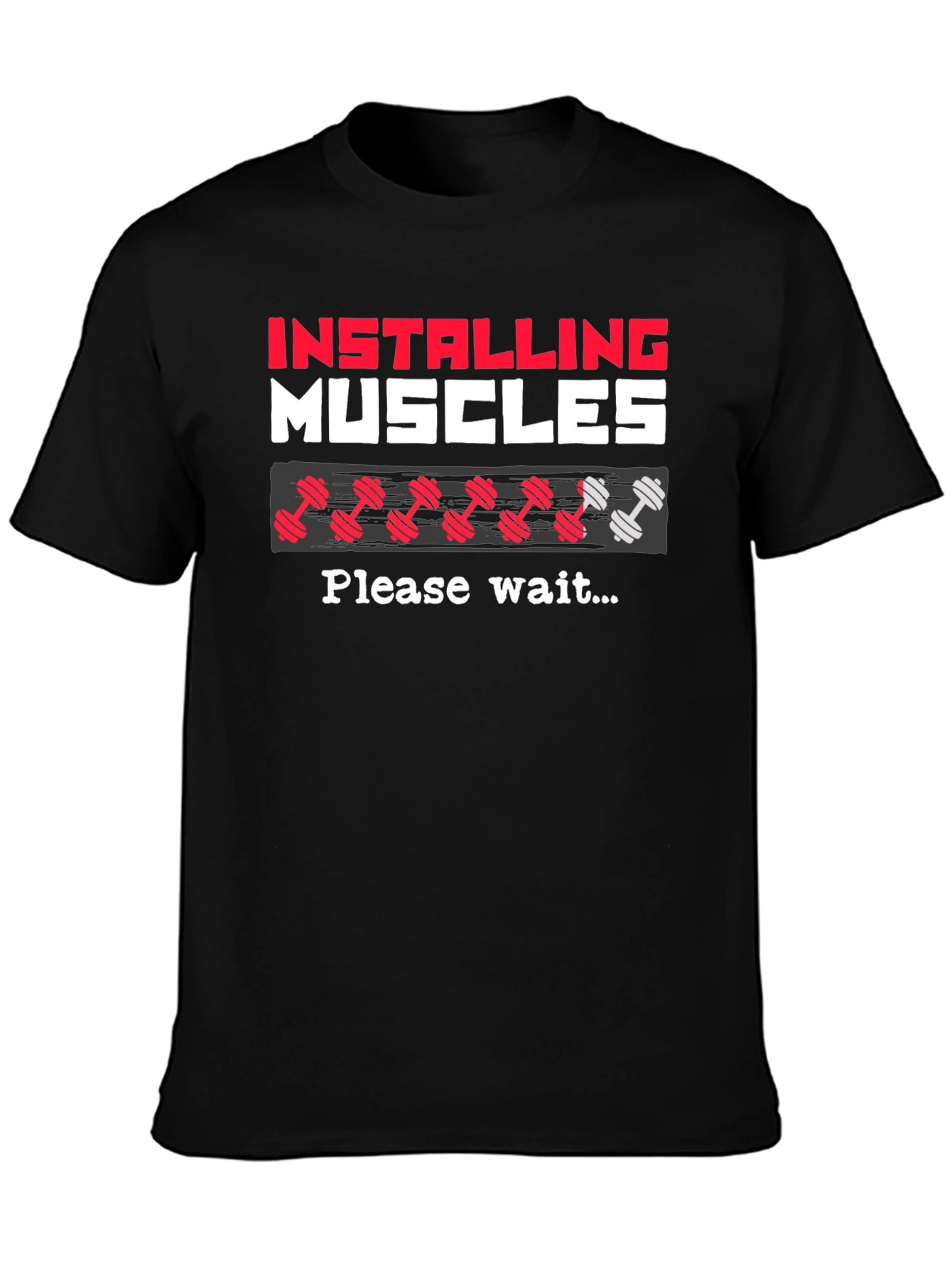 Installing Muscles T-Shirt Gym Workout Tee