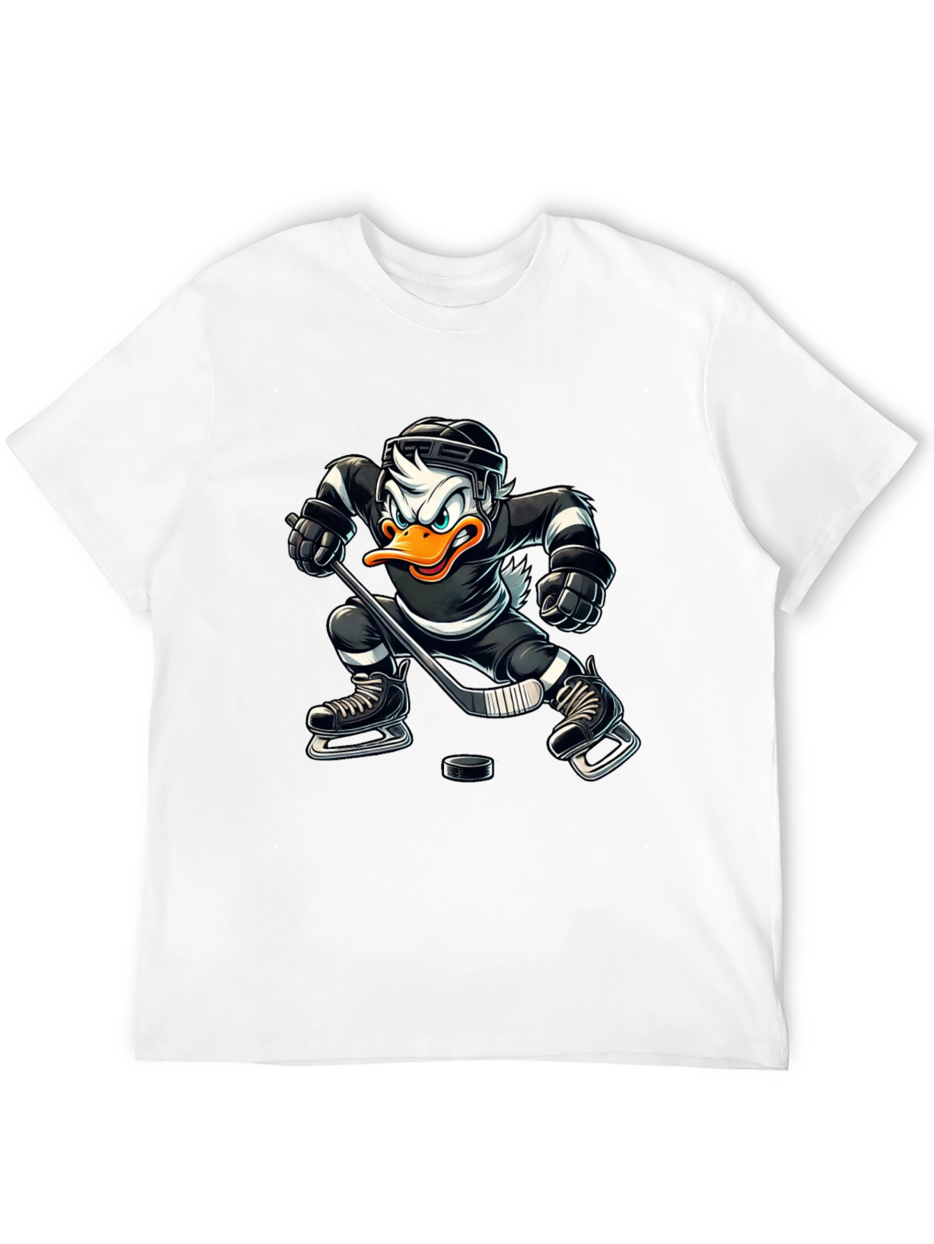 Hockey Duck T-Shirt - Black Cotton Tee