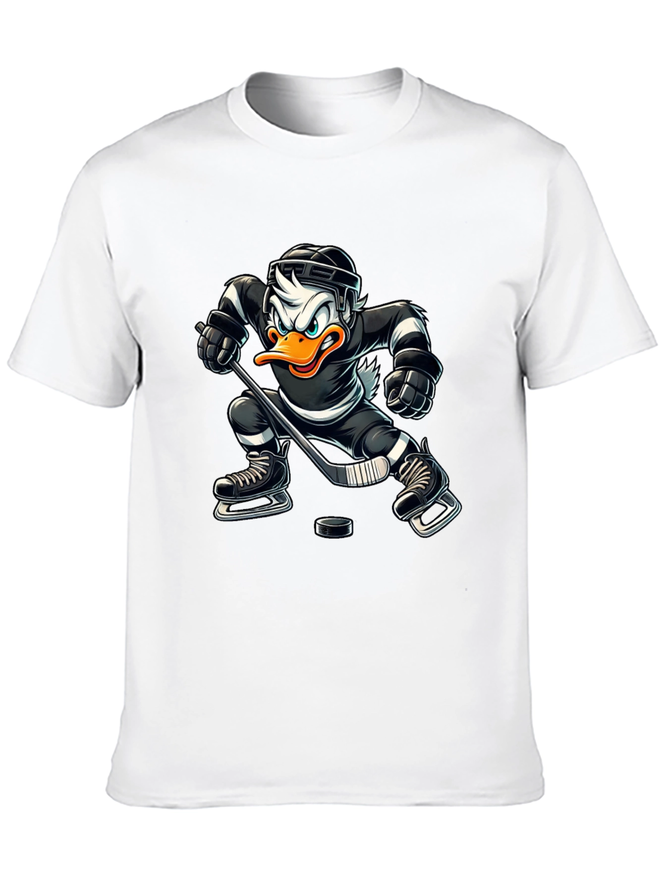 Hockey Duck T-Shirt - Black Cotton Tee