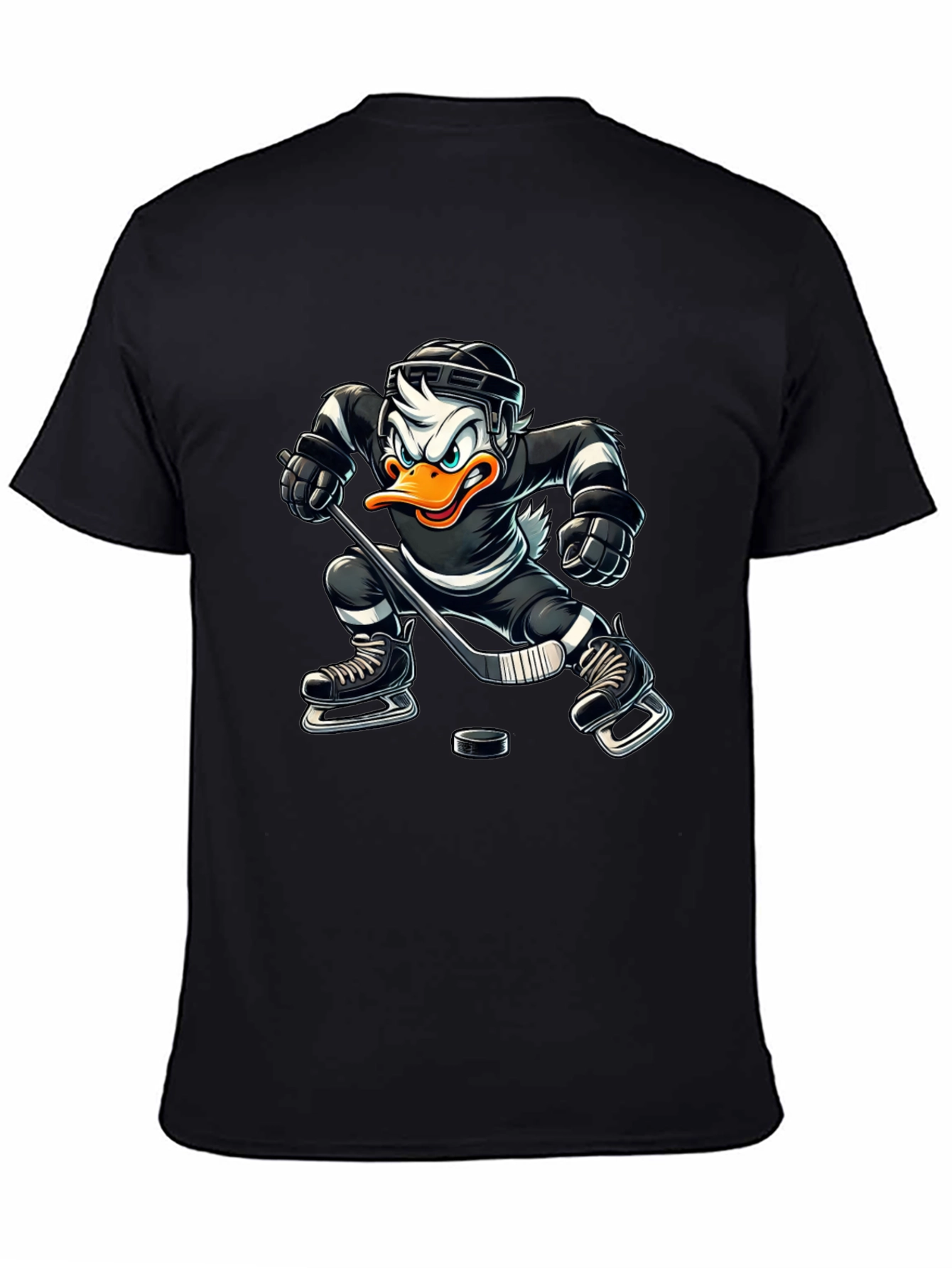 Hockey Duck T-Shirt - Black Cotton Tee