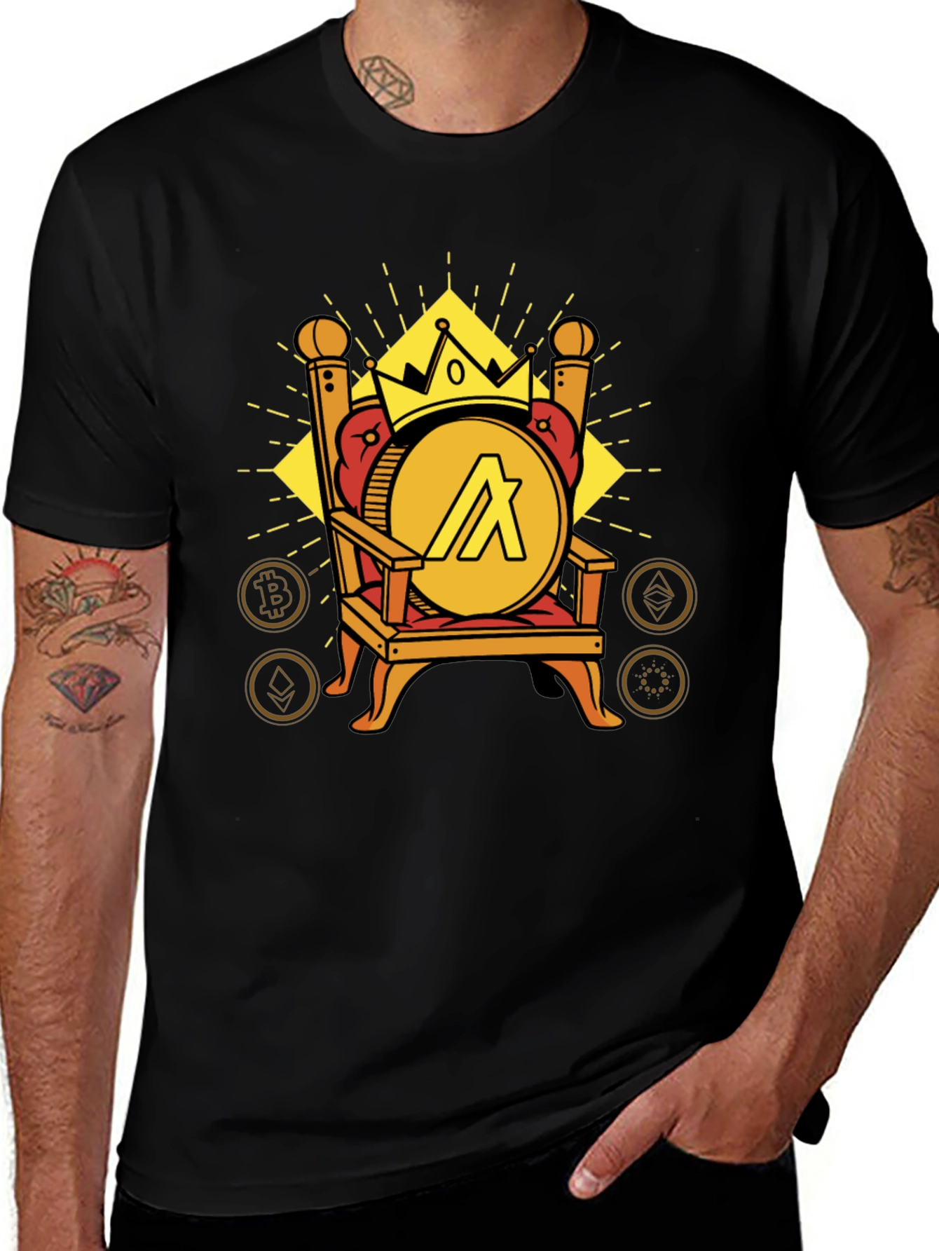 Crypto King T-Shirt - Algorand Throne Design