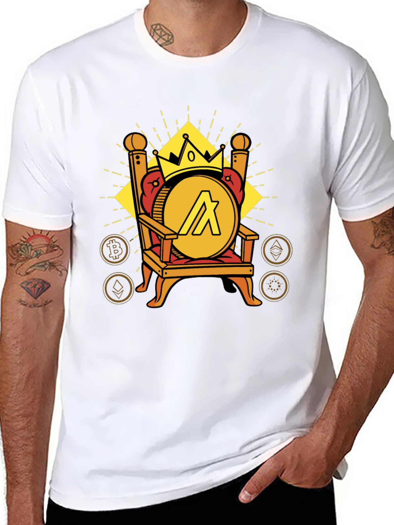 Crypto King T-Shirt - Algorand Throne Design