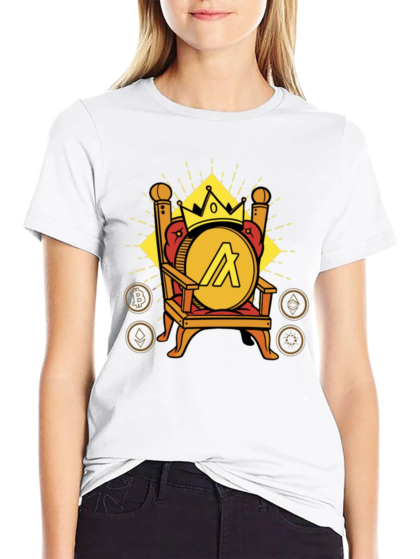 Crypto King T-Shirt - Algorand Throne Design