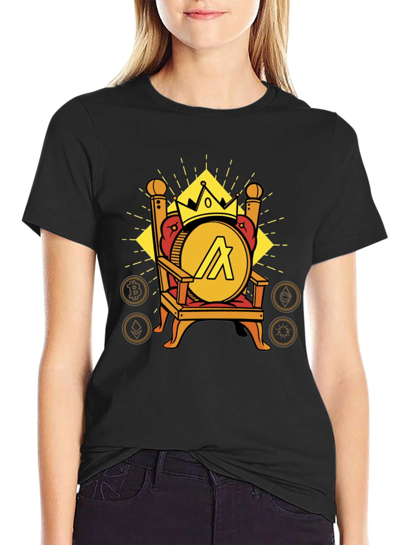 Crypto King T-Shirt - Algorand Throne Design