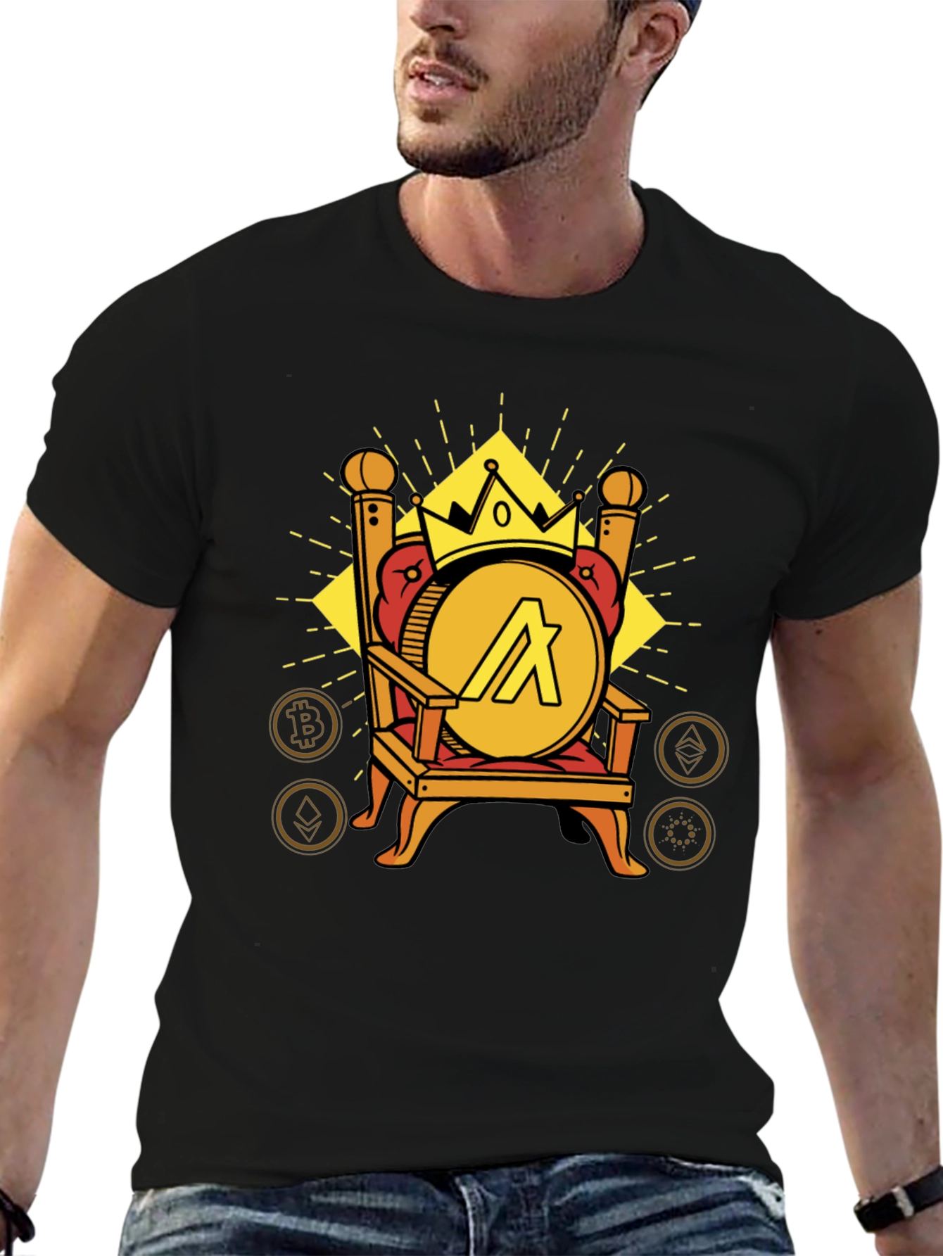 Crypto King T-Shirt - Algorand Throne Design
