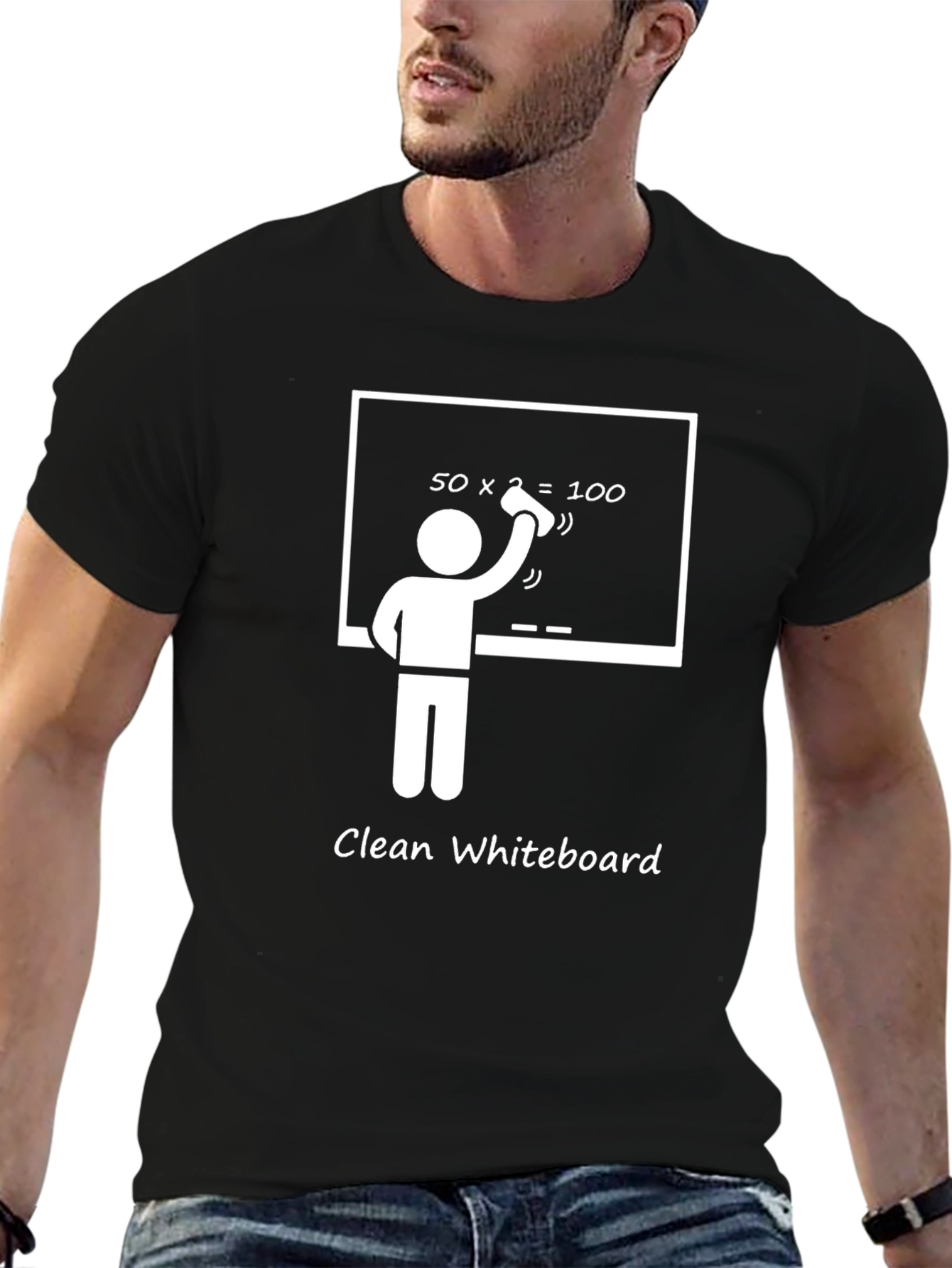 Funny Clean Whiteboard Graphic T-Shirt