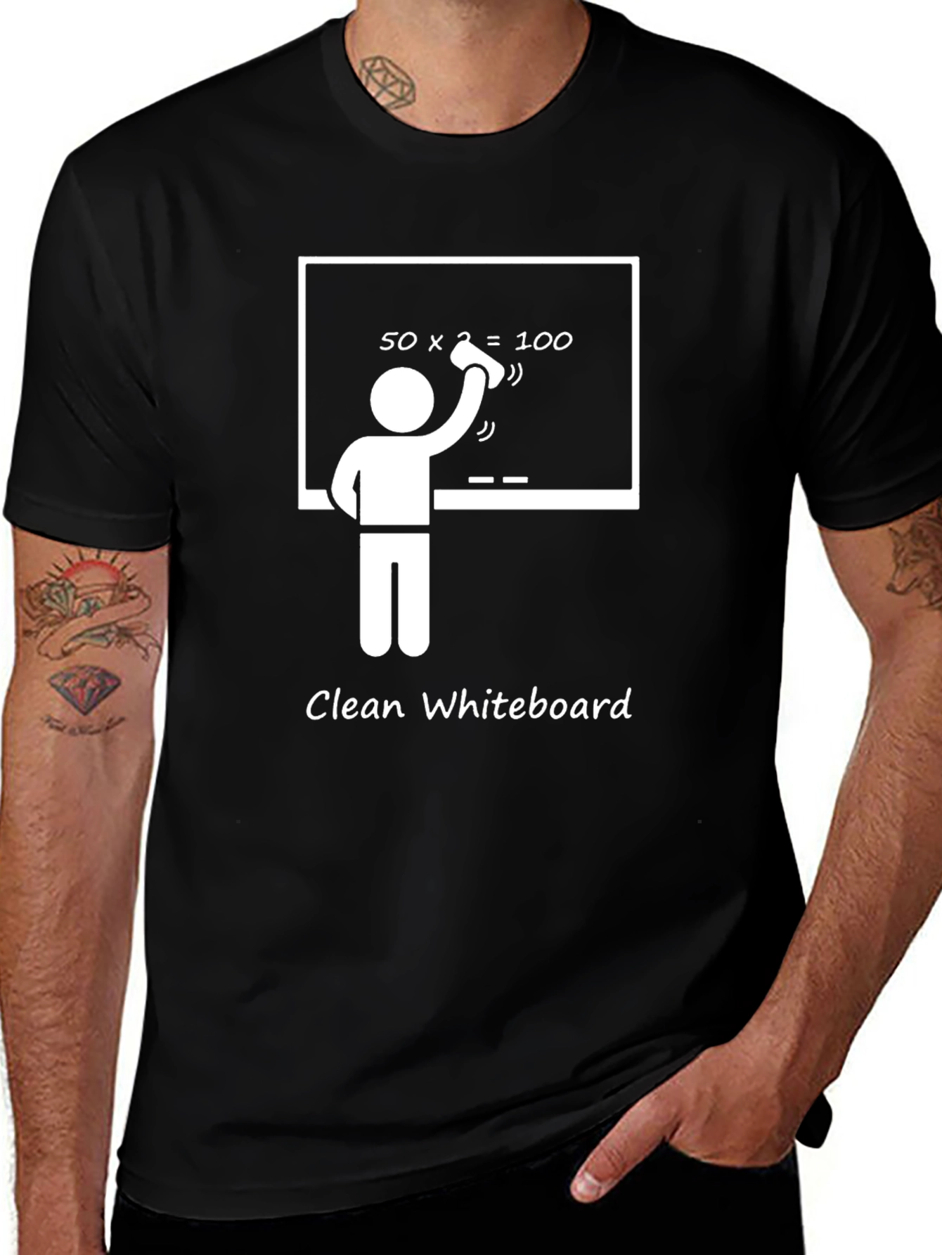 Funny Clean Whiteboard Graphic T-Shirt