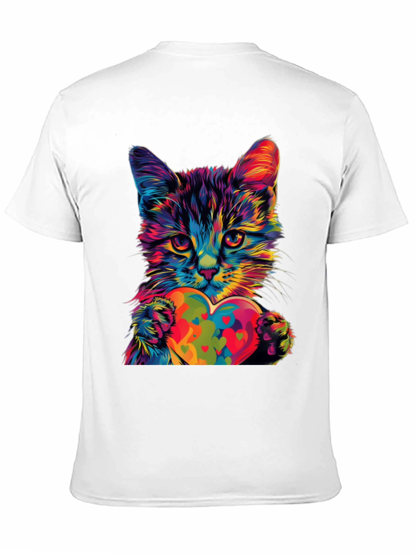 Colorful Cat Heart T-Shirt