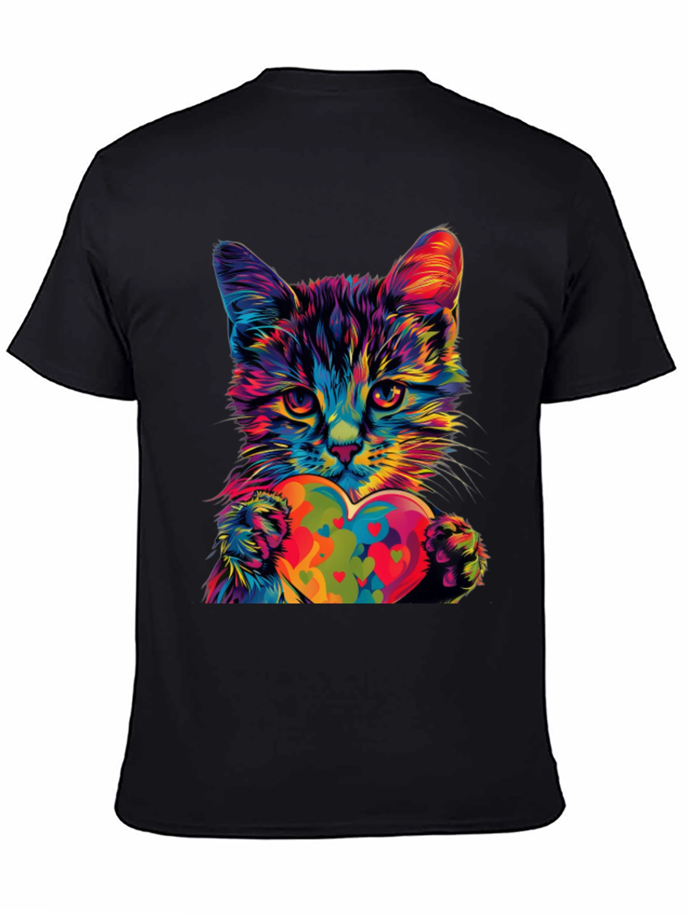 Colorful Cat Heart T-Shirt