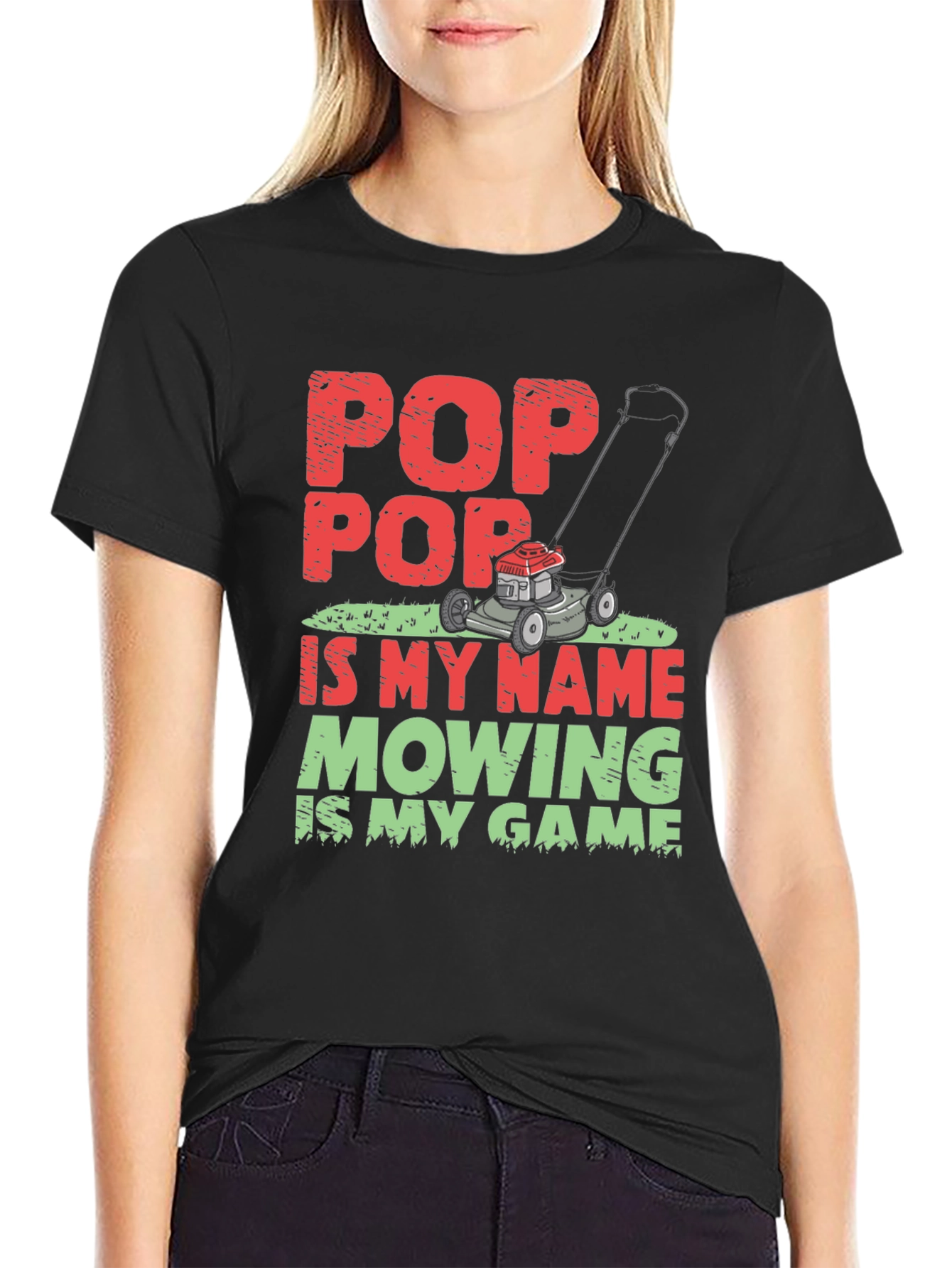 Pop Pop Mowing T-Shirt - Lawn Care Grandfather Tee