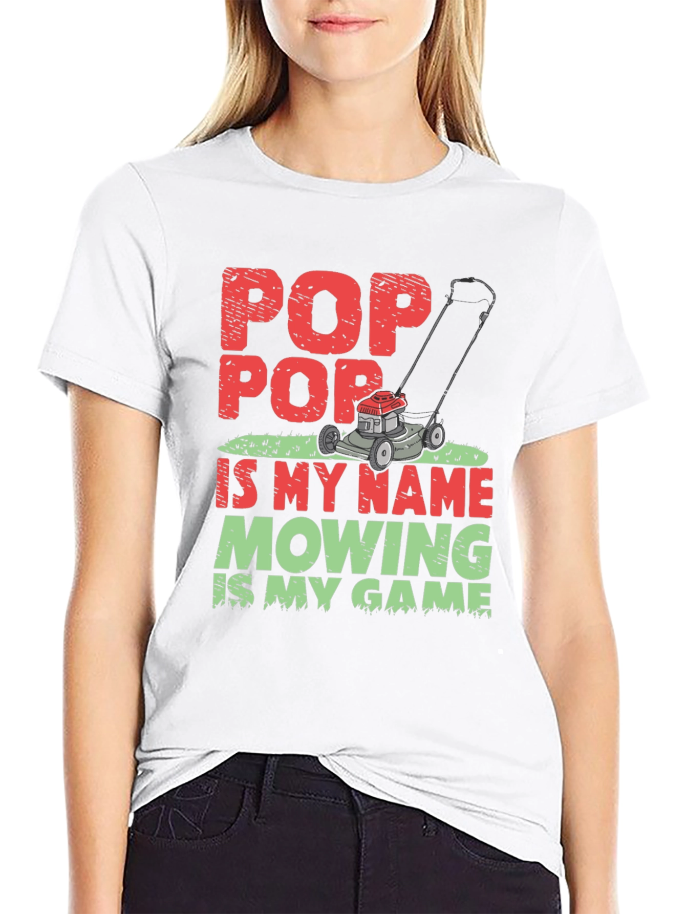 Pop Pop Mowing T-Shirt - Lawn Care Grandfather Tee