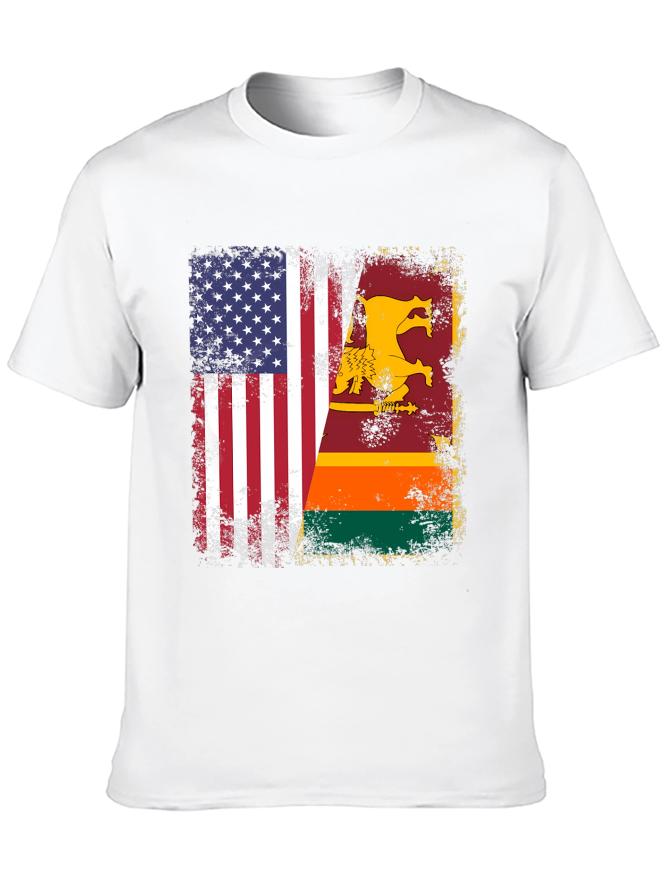 USA Sri Lanka Flag Graphic T-Shirt
