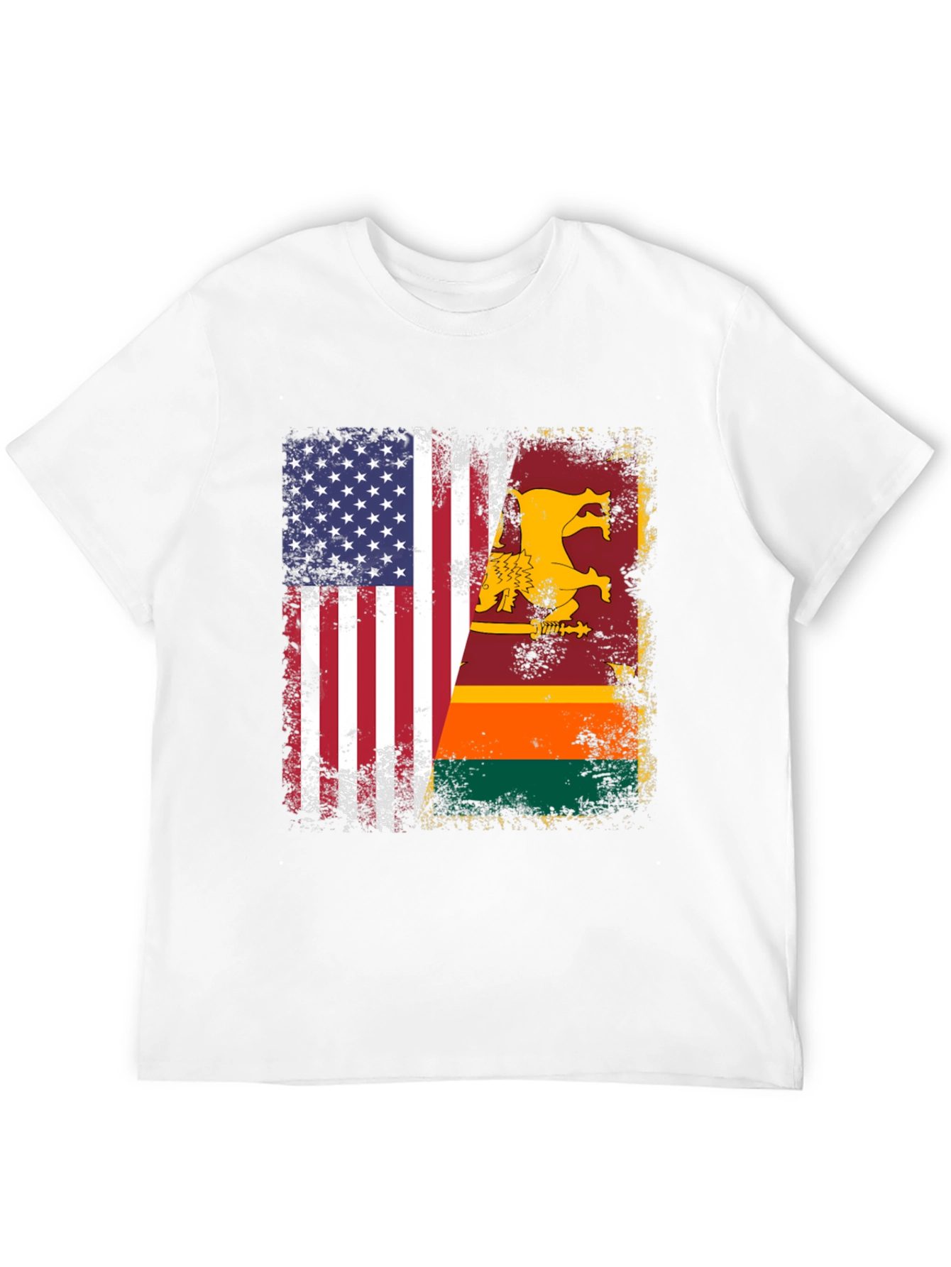 USA Sri Lanka Flag Graphic T-Shirt