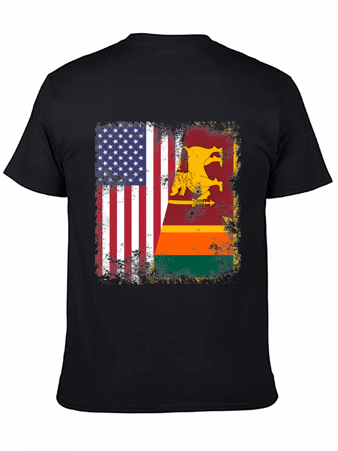 USA Sri Lanka Flag Graphic T-Shirt