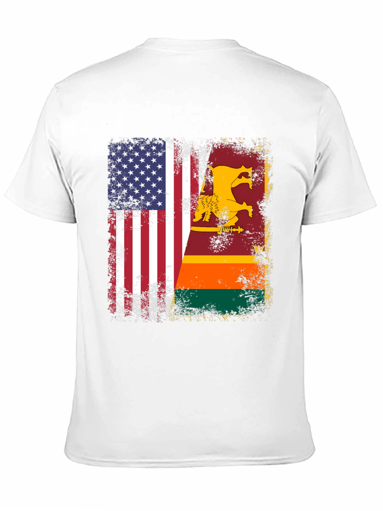 USA Sri Lanka Flag Graphic T-Shirt