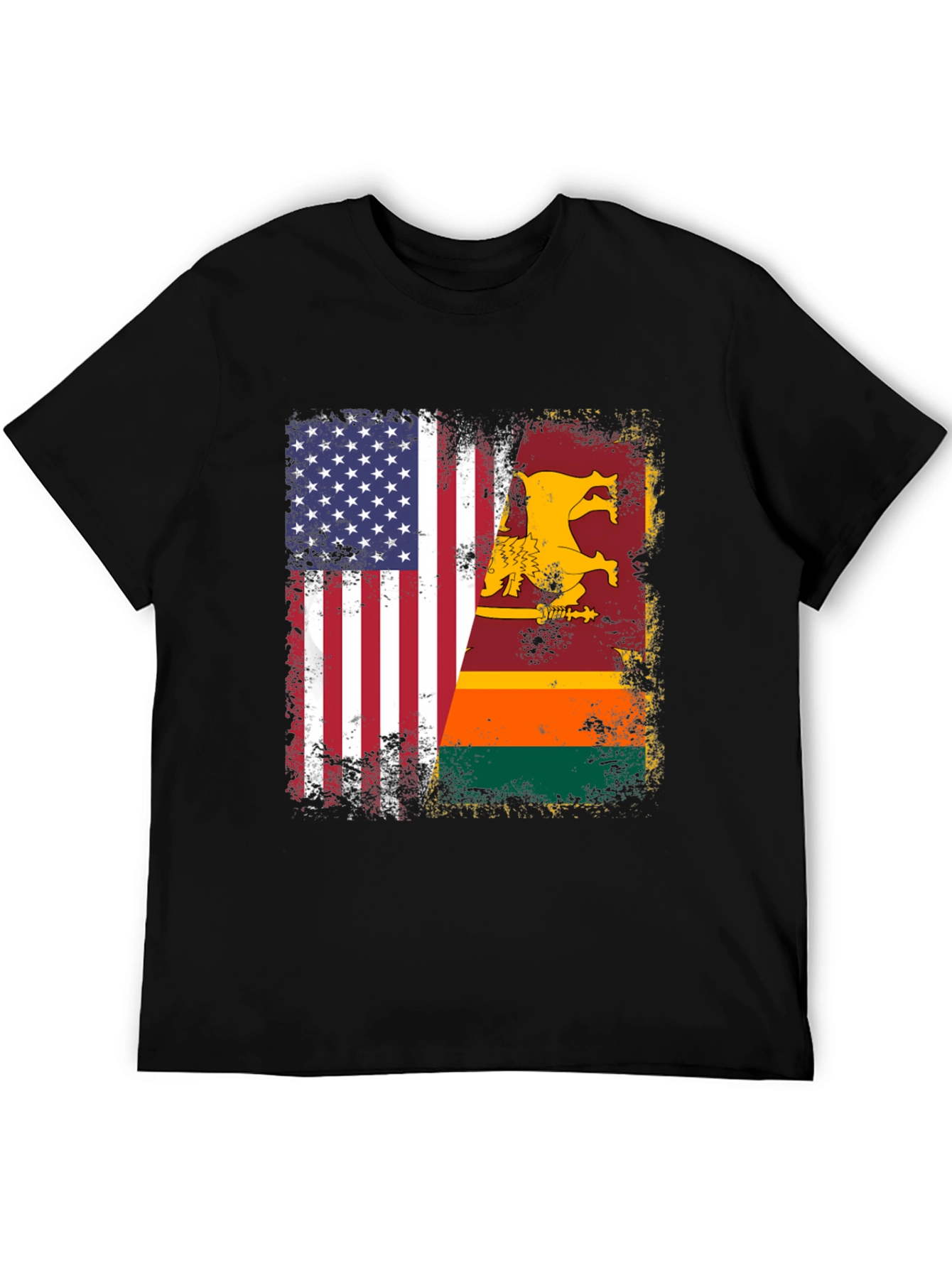 USA Sri Lanka Flag Graphic T-Shirt