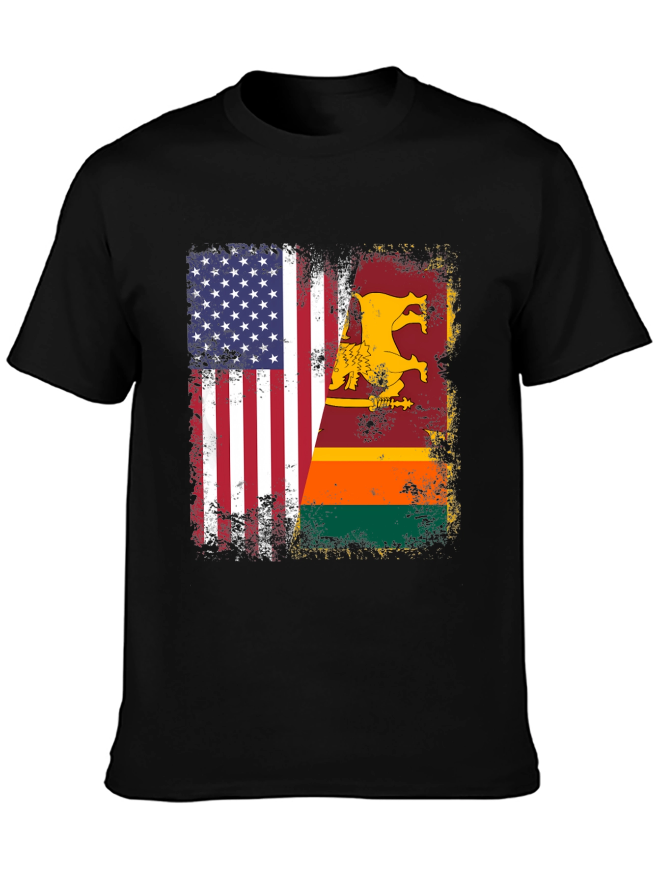 USA Sri Lanka Flag Graphic T-Shirt