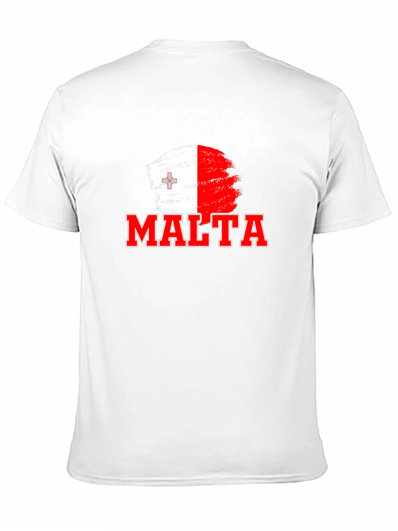 Malta Flag Brushstroke Graphic Black T-Shirt