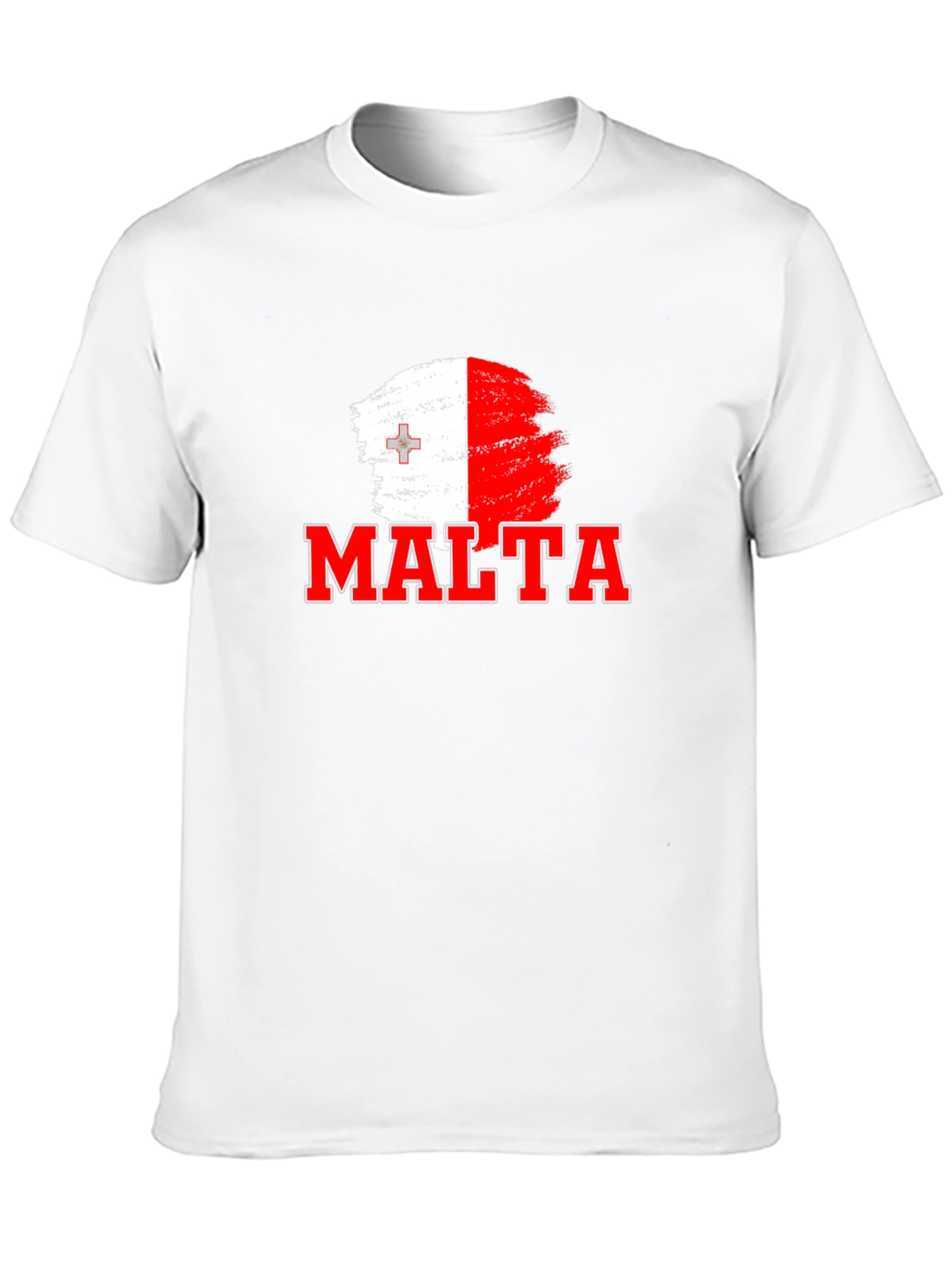 Malta Flag Brushstroke Graphic Black T-Shirt