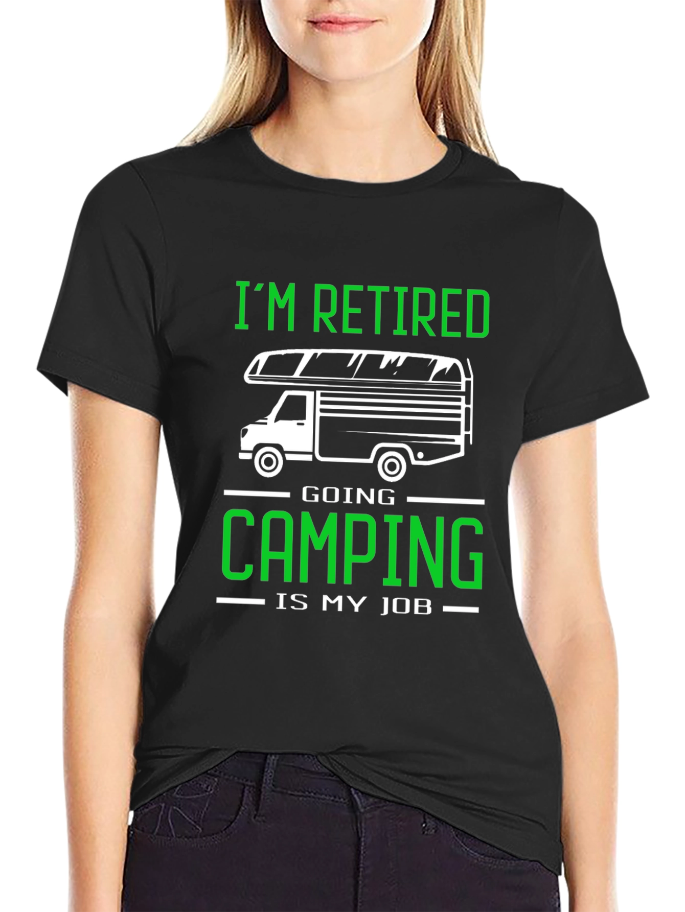 Im Retired Camping T-Shirt - Black Graphic Tee