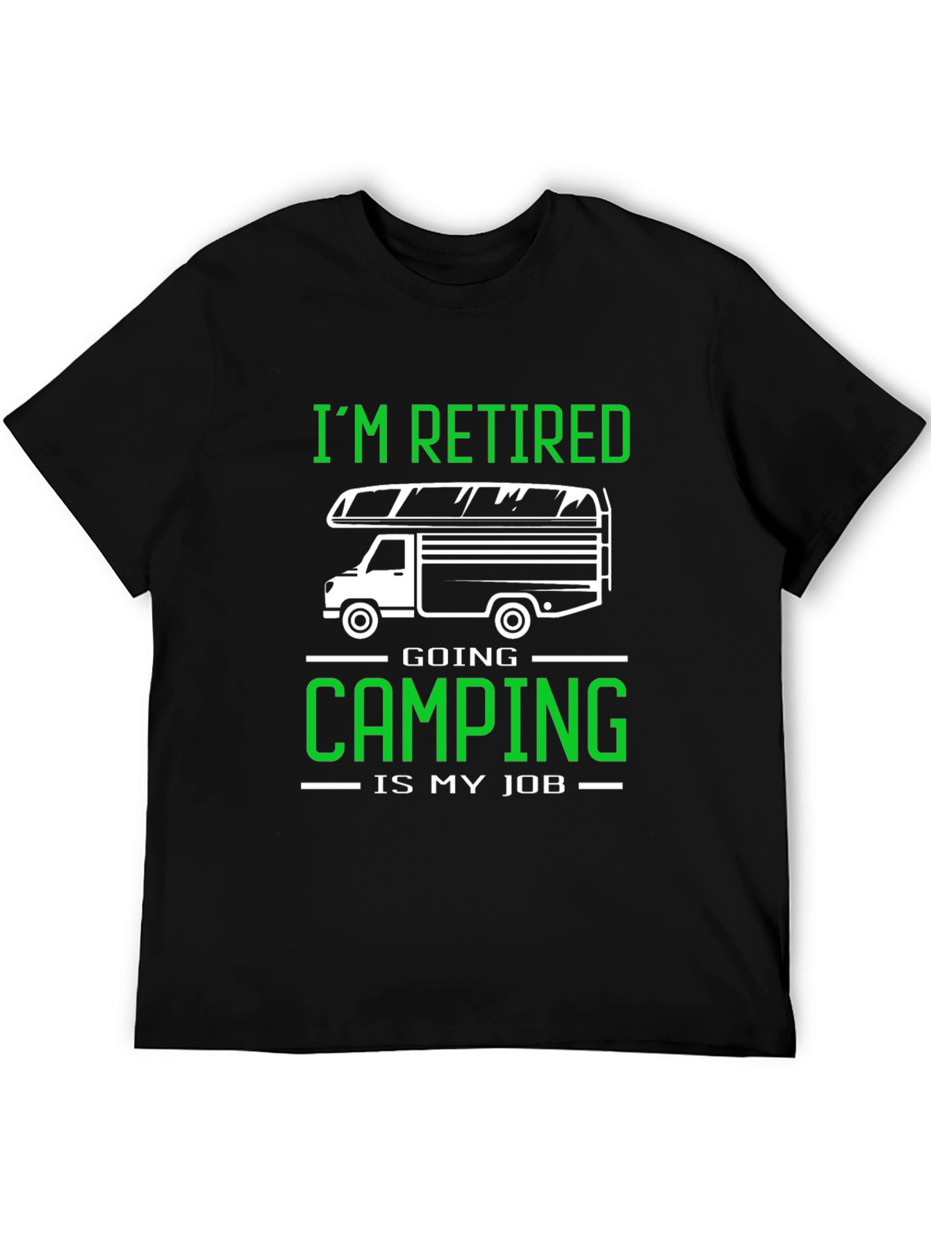 Im Retired Camping T-Shirt - Black Graphic Tee