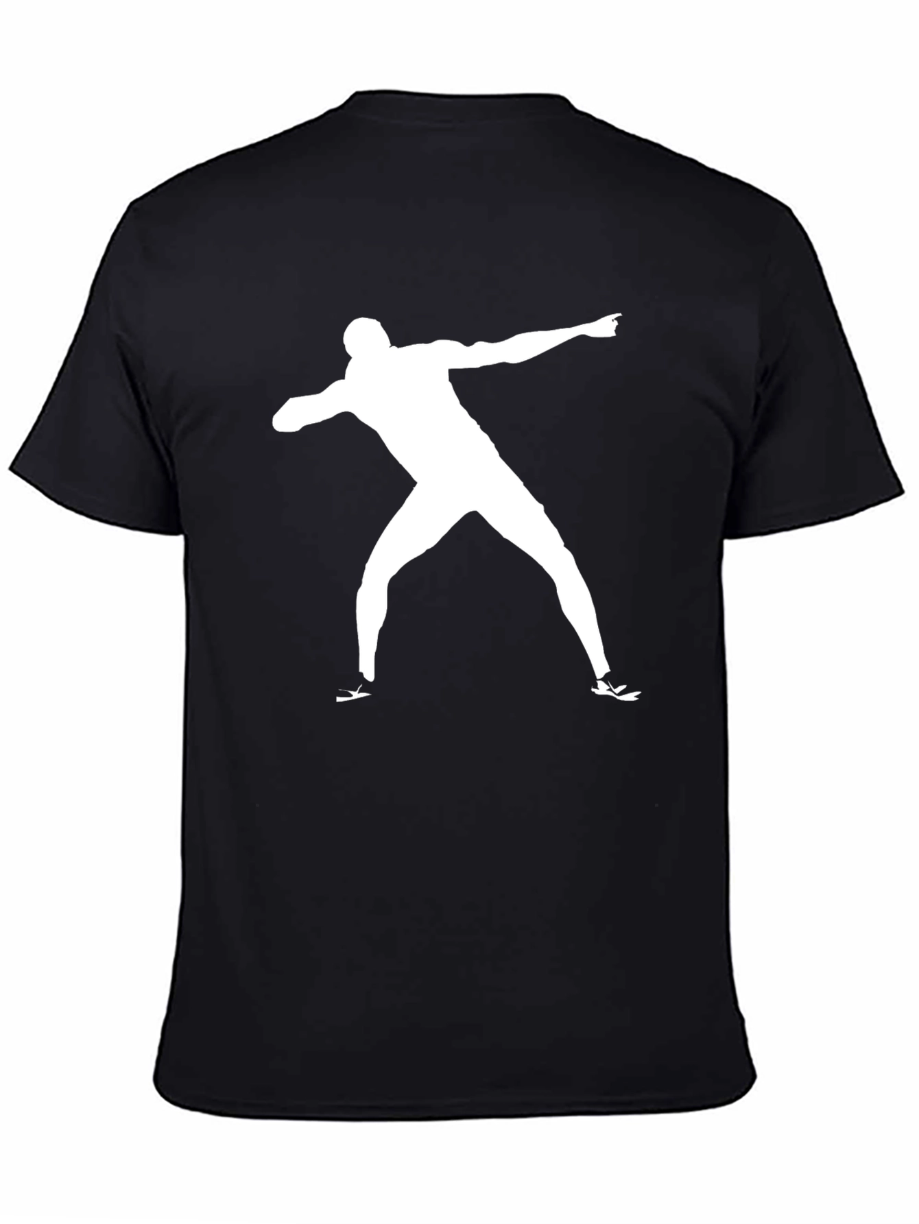 Mens Black T-Shirt with Shotput Silhouette