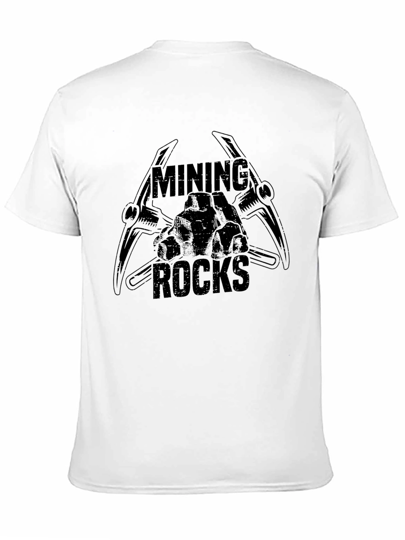 Mining Rocks Graphic Tee - Black Cotton T-Shirt