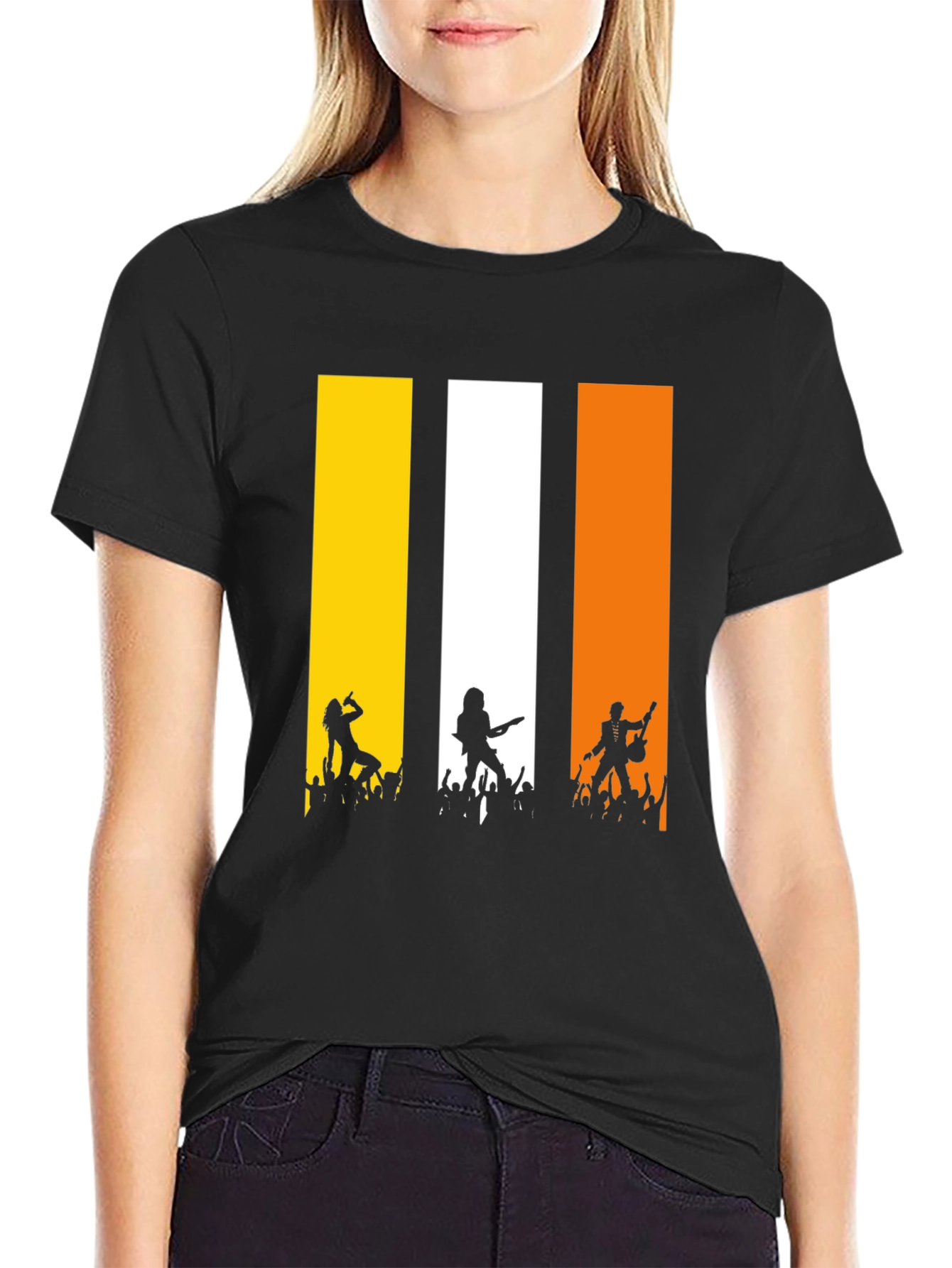 Rock Concert T-Shirt: Vertical Band Design