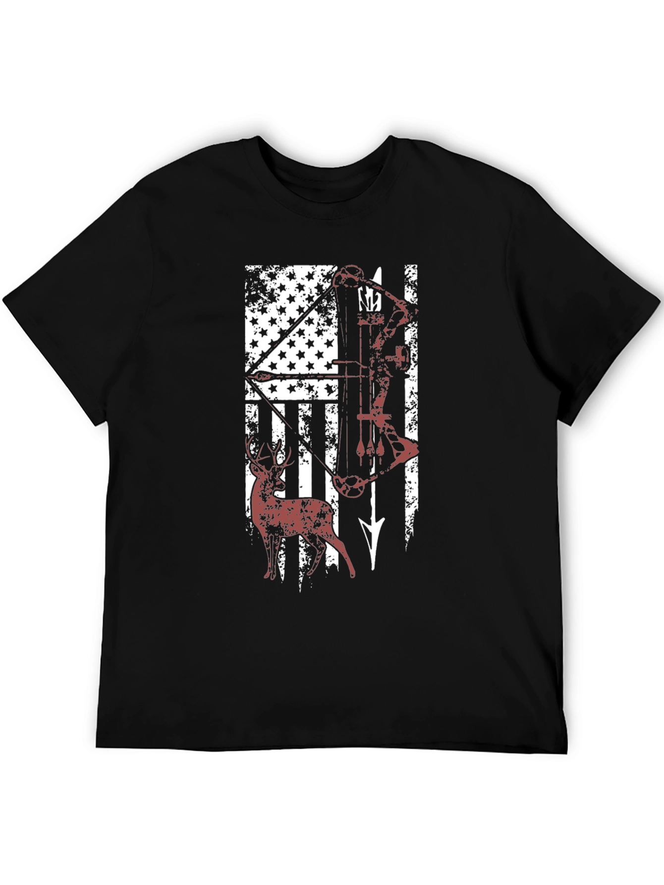 American Flag Deer Hunting Bow T-Shirt