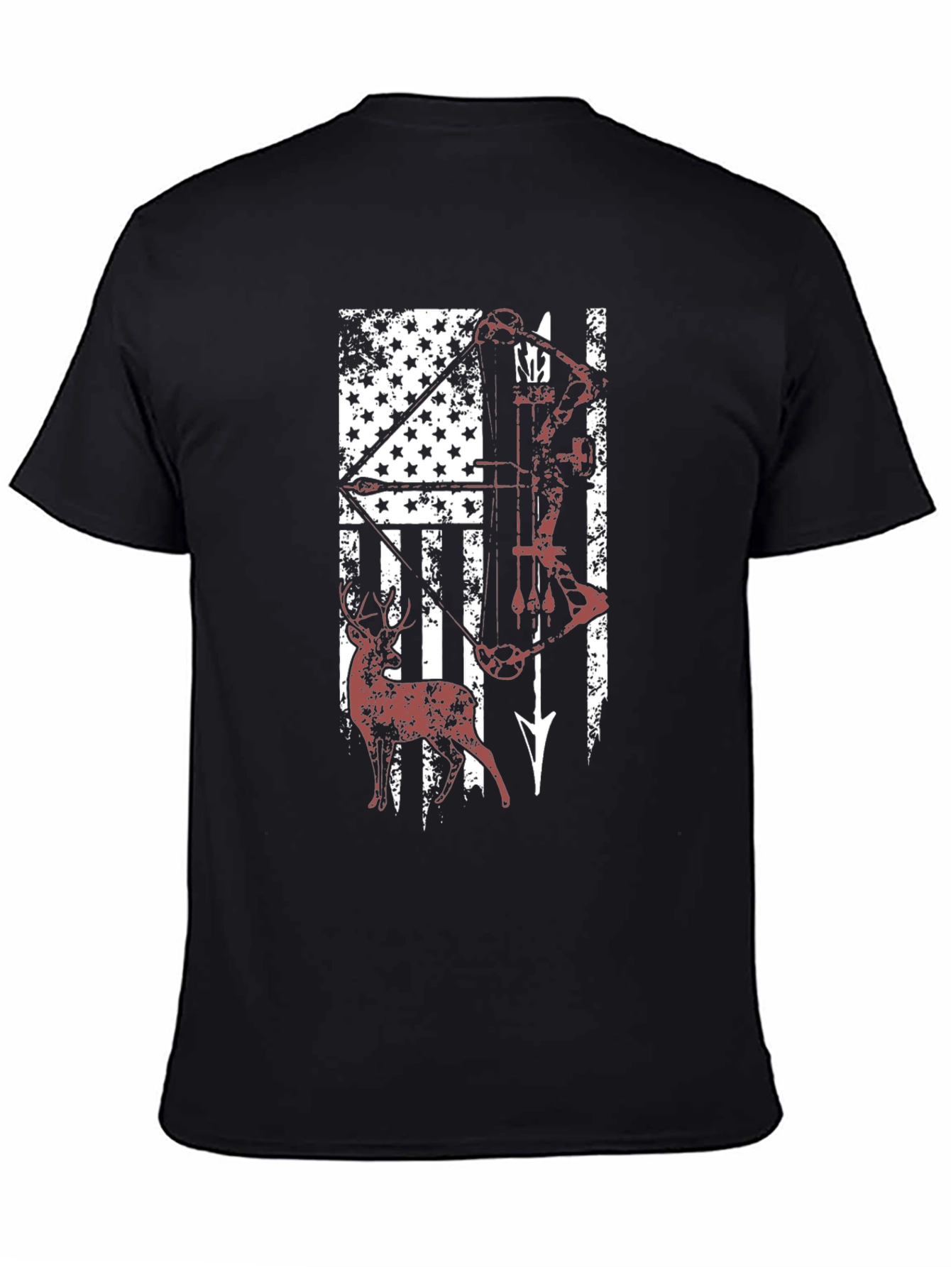 American Flag Deer Hunting Bow T-Shirt