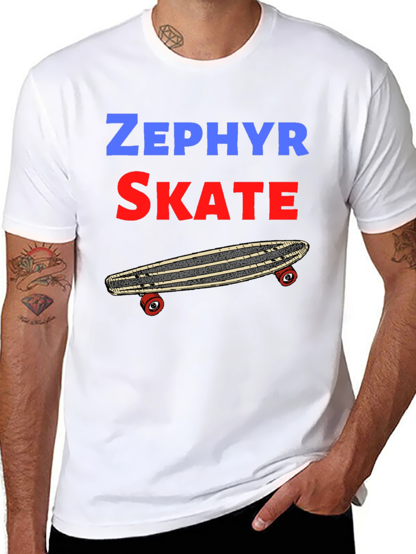 Zephyr Skate T-Shirt: Classic Skateboard Design