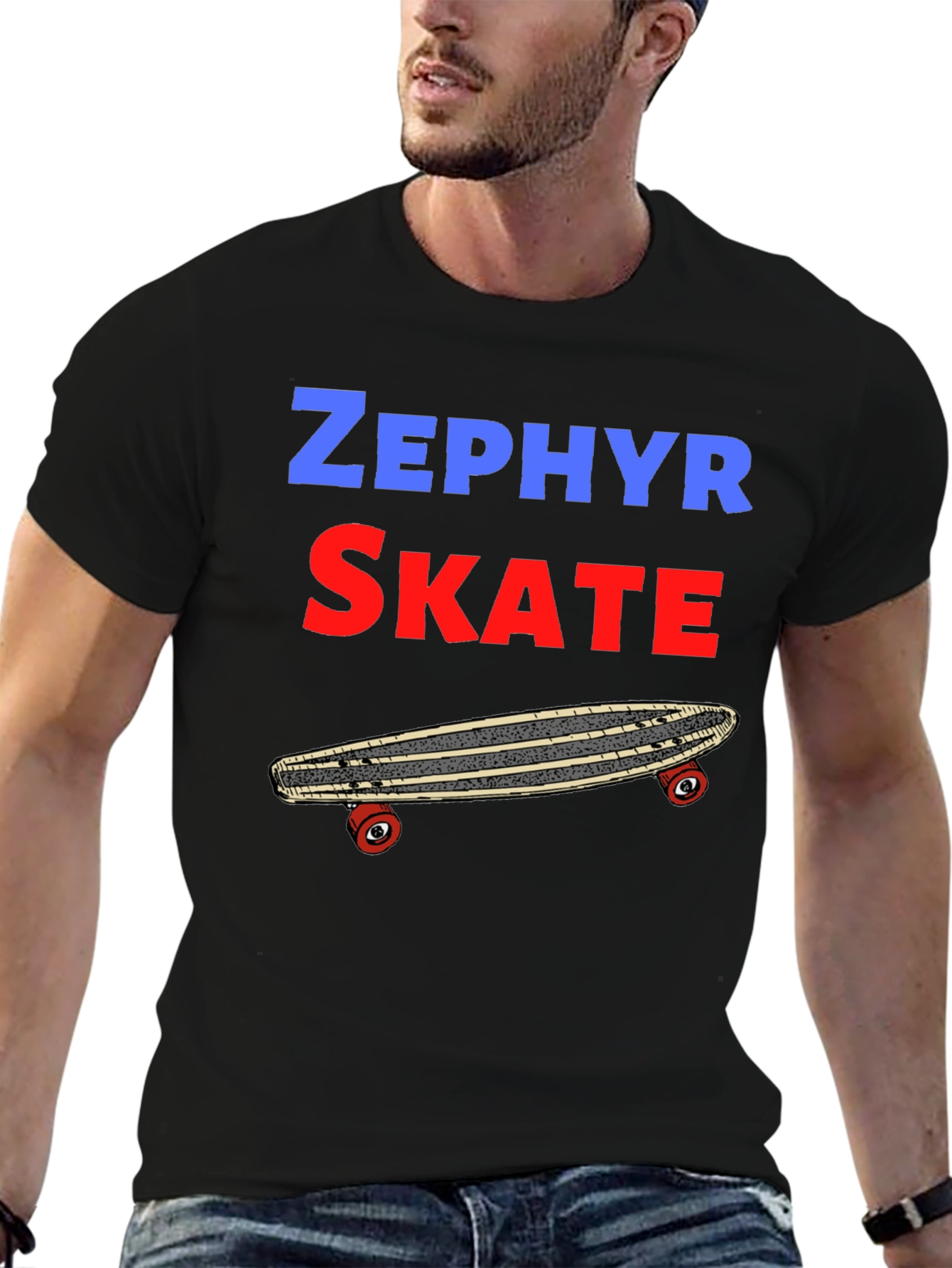 Zephyr Skate T-Shirt: Classic Skateboard Design